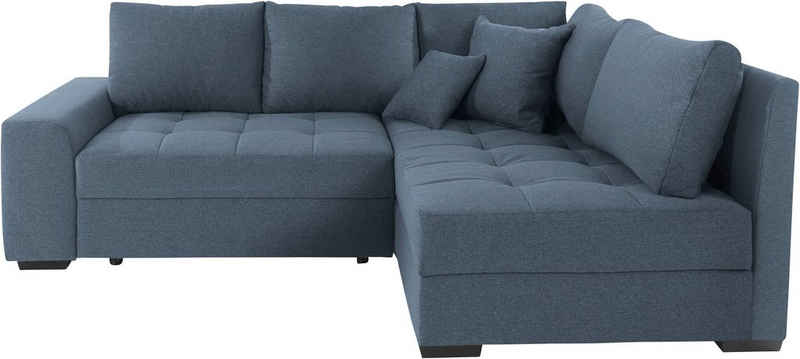 Mr. Couch Ecksofa Quebec L-Form, Bettfunktion, 2 Bettkästen, wahlweise Kaltschaum (140kg Belastung)