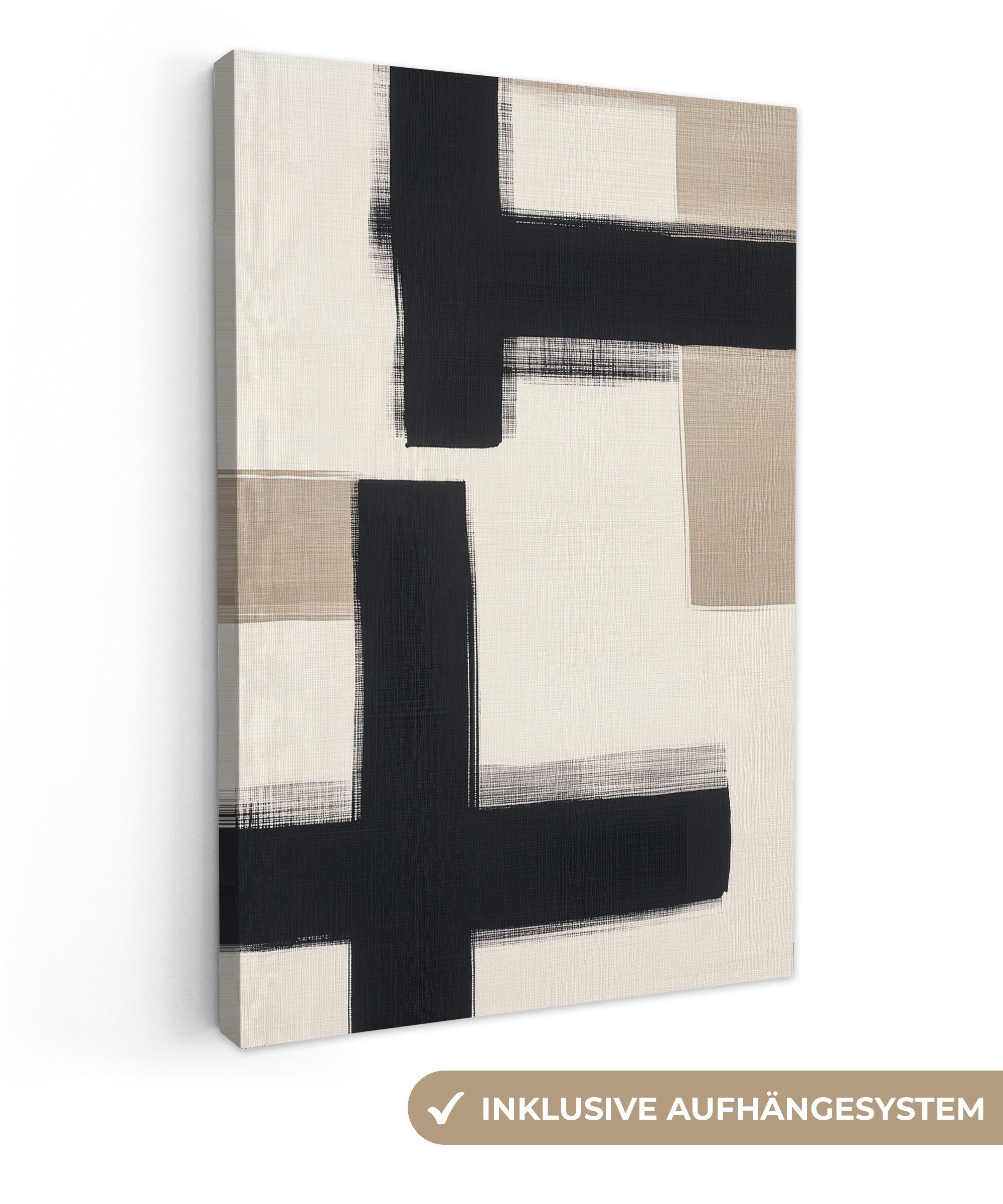 OneMillionCanvasses® Leinwandbild Schwarz - Abstrakt - günstig online kaufen