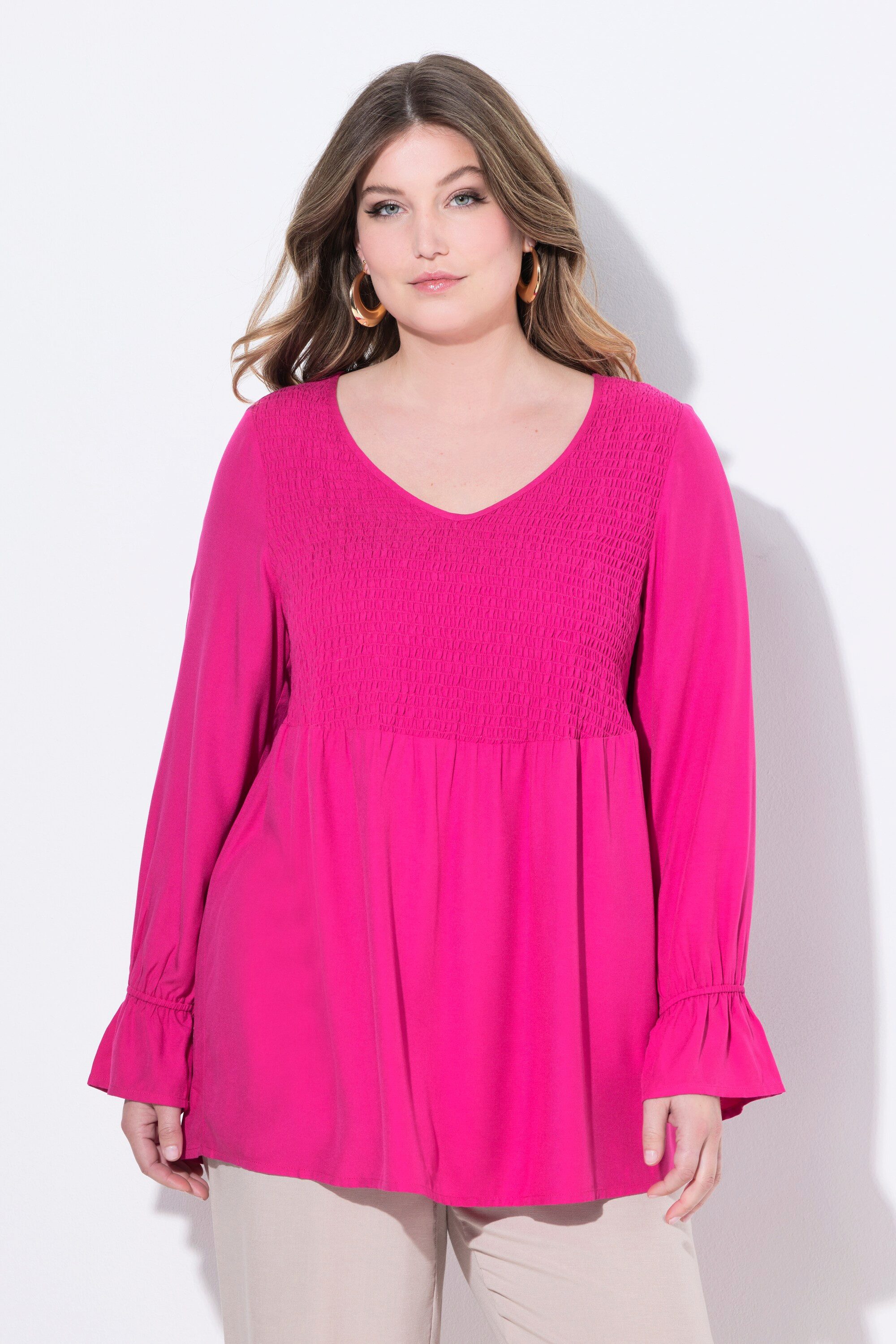 MIAMODA Spitzenbluse Bluse A-Linie elastisch gesmokte Büste günstig online kaufen