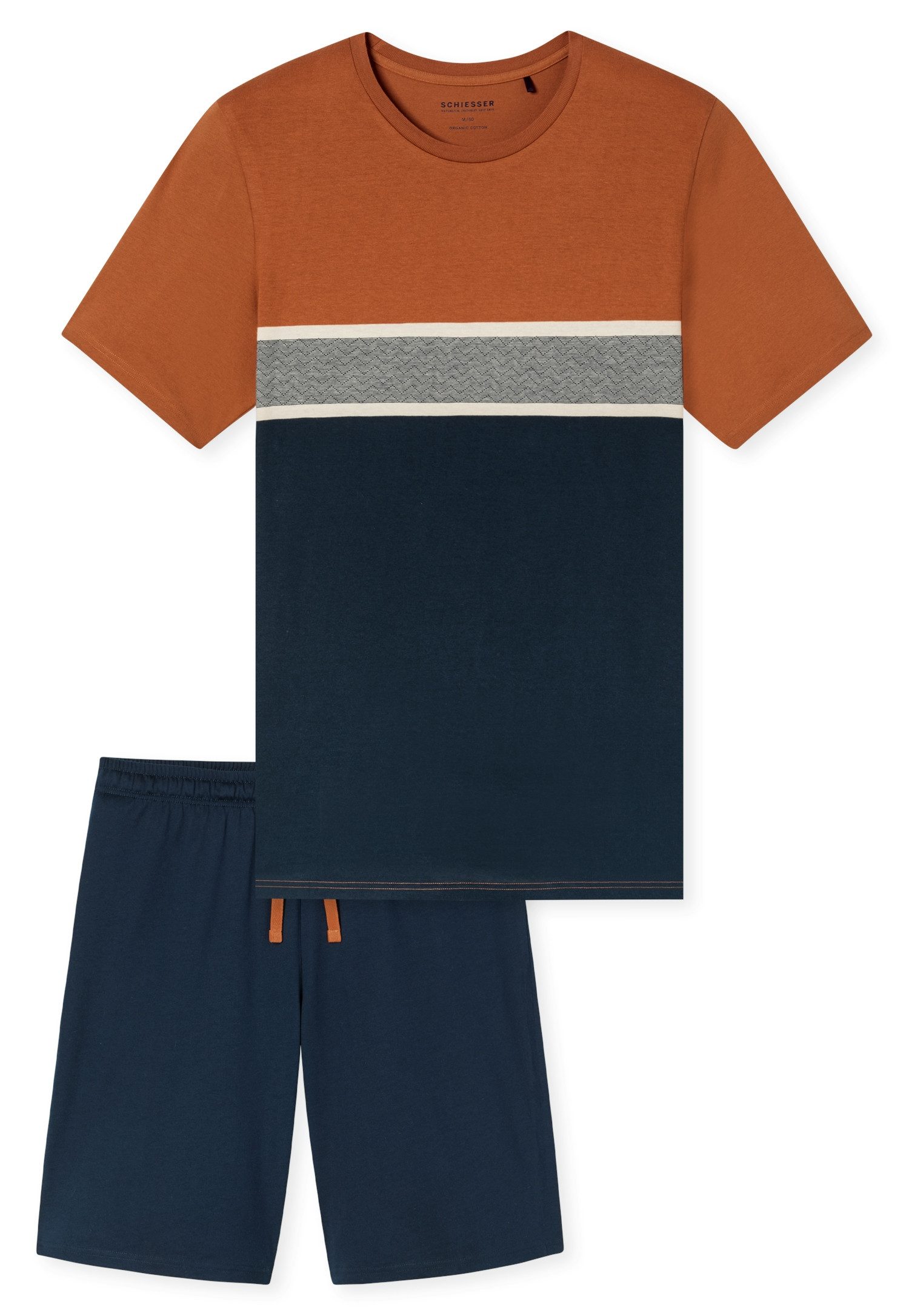 Schiesser Shorty Casual Essentials (2 tlg) mit Rundhalsausschnitt und kurzen Ärmeln