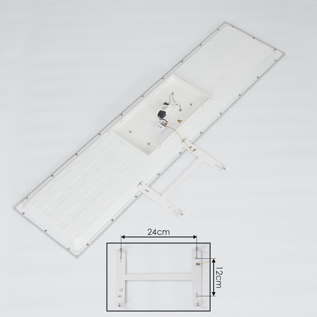 Watt, aus Deckenleuchte Panel Lumen 120cm, Kelvin, hofstein modernens LED in 1650 »Lioni« 3000 22 Metall/Kunststoff Länge flache Deckenleuchte, Weiß,