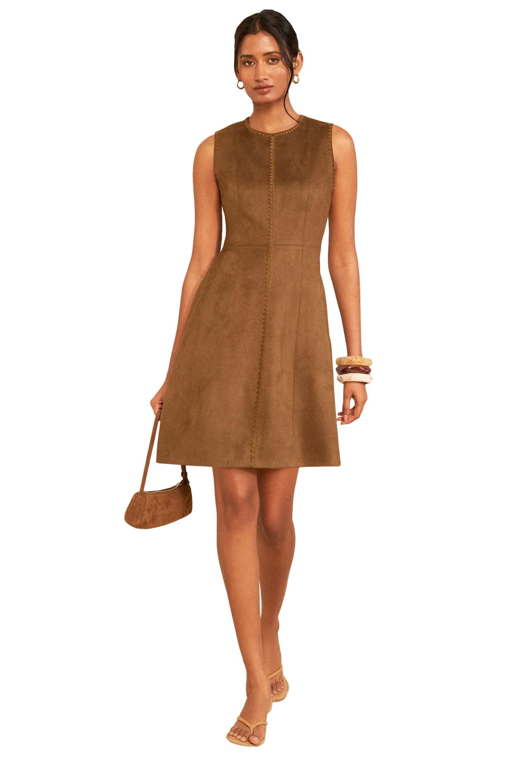 Love & Roses Minikleid Love & Roses Kunstleder-Minikleid in Wickeloptik (1-tlg)