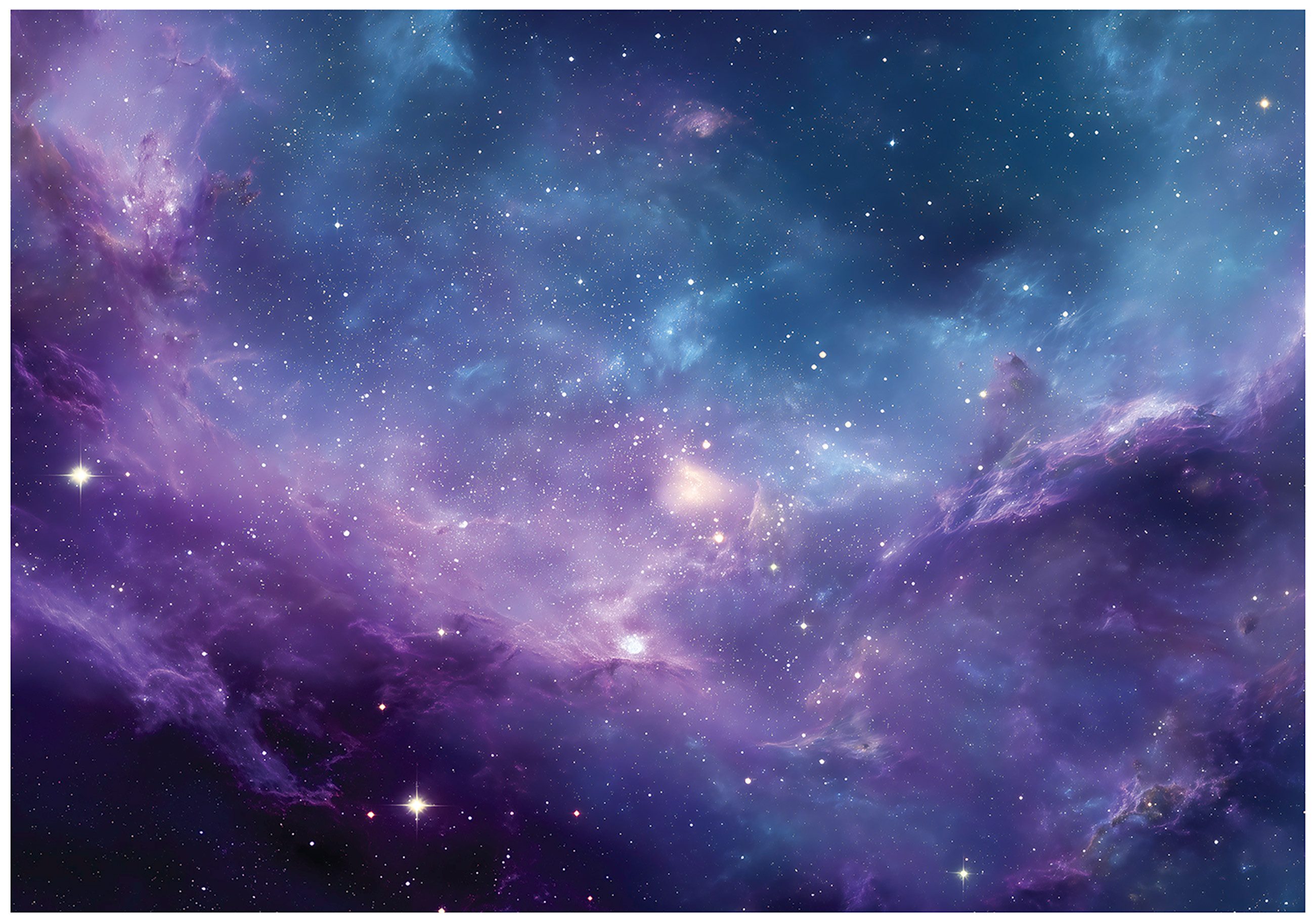 Wallarena Fototapete Weltraum Blau Lila Vlies Tapete Wohnzimmer Schlafzimmer Wandtapete, Glatt Vlies Washable, Weltraum, Blau, Lila, (Packung, 2 St., Vlies Fototapete), Vliestapete schwarz Wohnzimmer Schlafzimmer Küche Tapete + Kleister