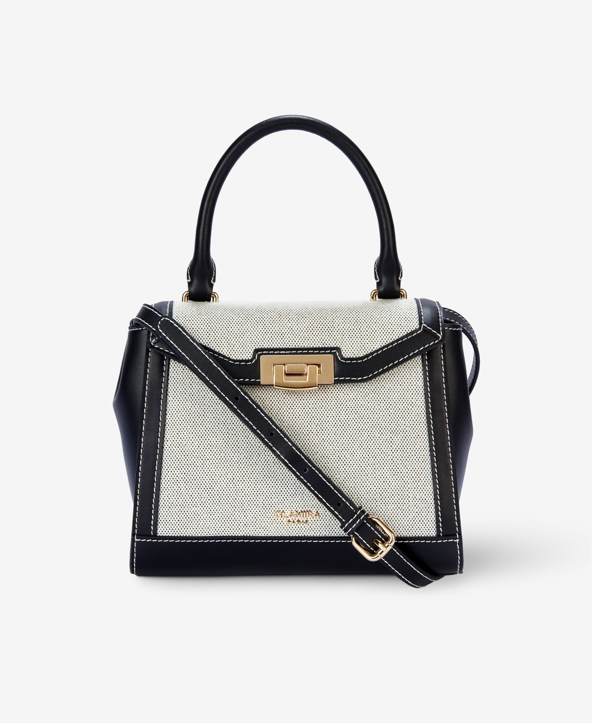 GLAMIRA Handtasche Rustic Allure Schwarze Henkeltasche (1-tlg), echt Leder