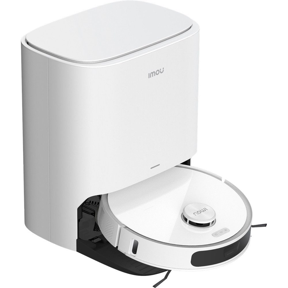 Imou Nass-Trocken-Saugroboter RV3 mit Wischfunktion und Absaugstation, Laser-Navigation, Teppichreinigung, 8.500 Pa und rotierenden Wischblättern, Weiß