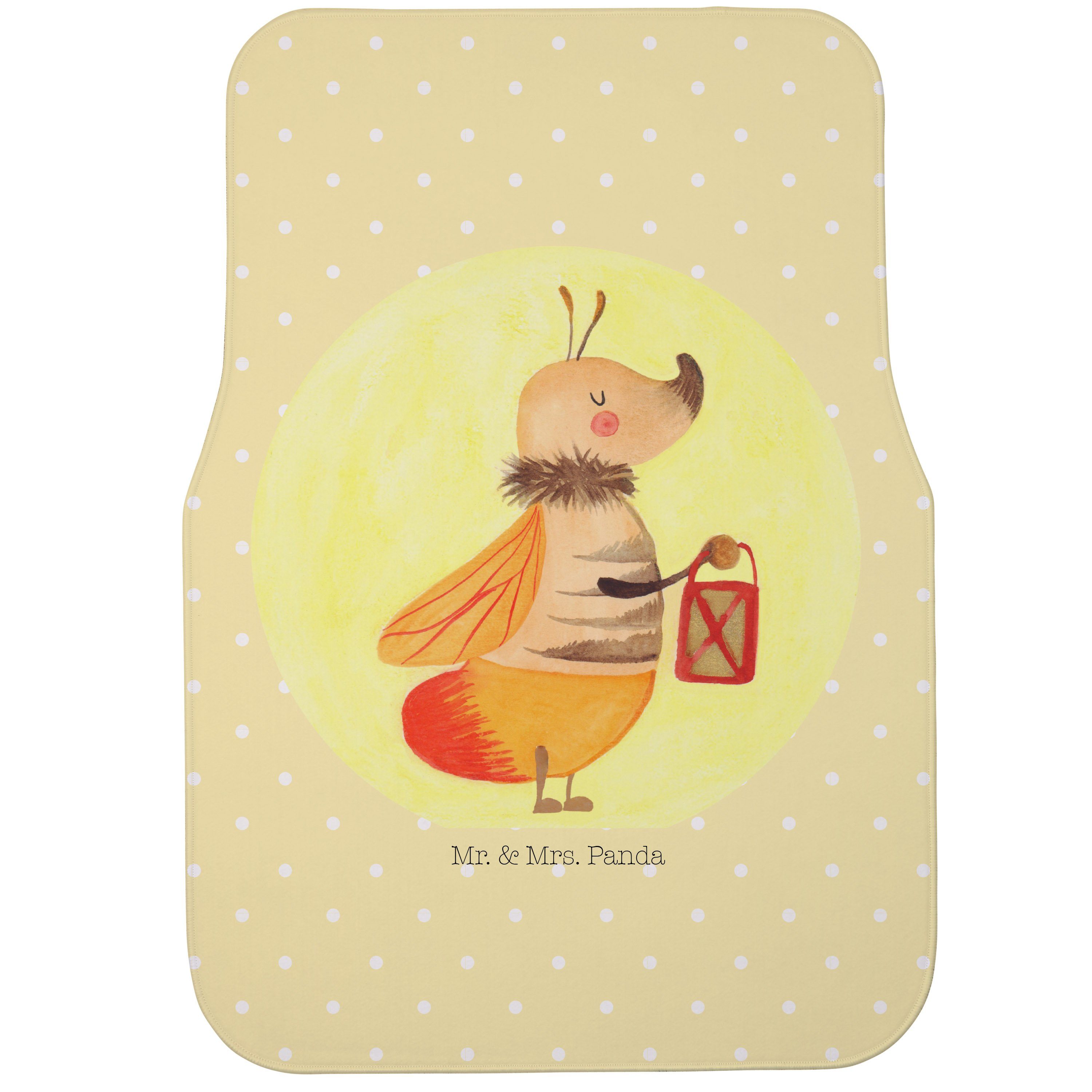 Fußmatte Esel - Gelb Pastell - Geschenk, Fußmatte Auto, Autofußmatten,  zuversi, Mr. & Mrs. Panda, Höhe: 0.5 mm