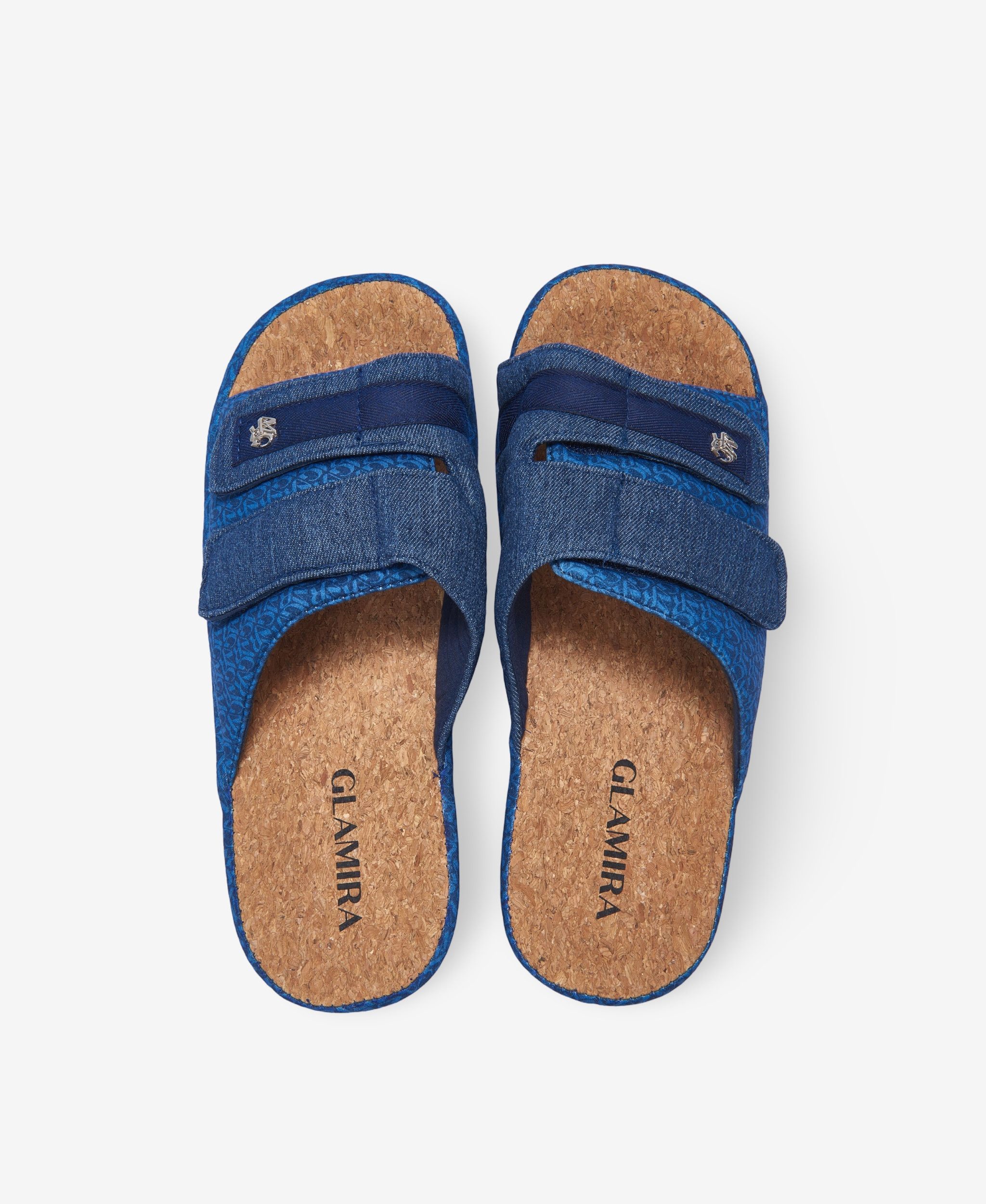 GLAMIRA Marineblaue Herren-Hausschuhe mit Kork Hausschuh mit Kork-Fußbett