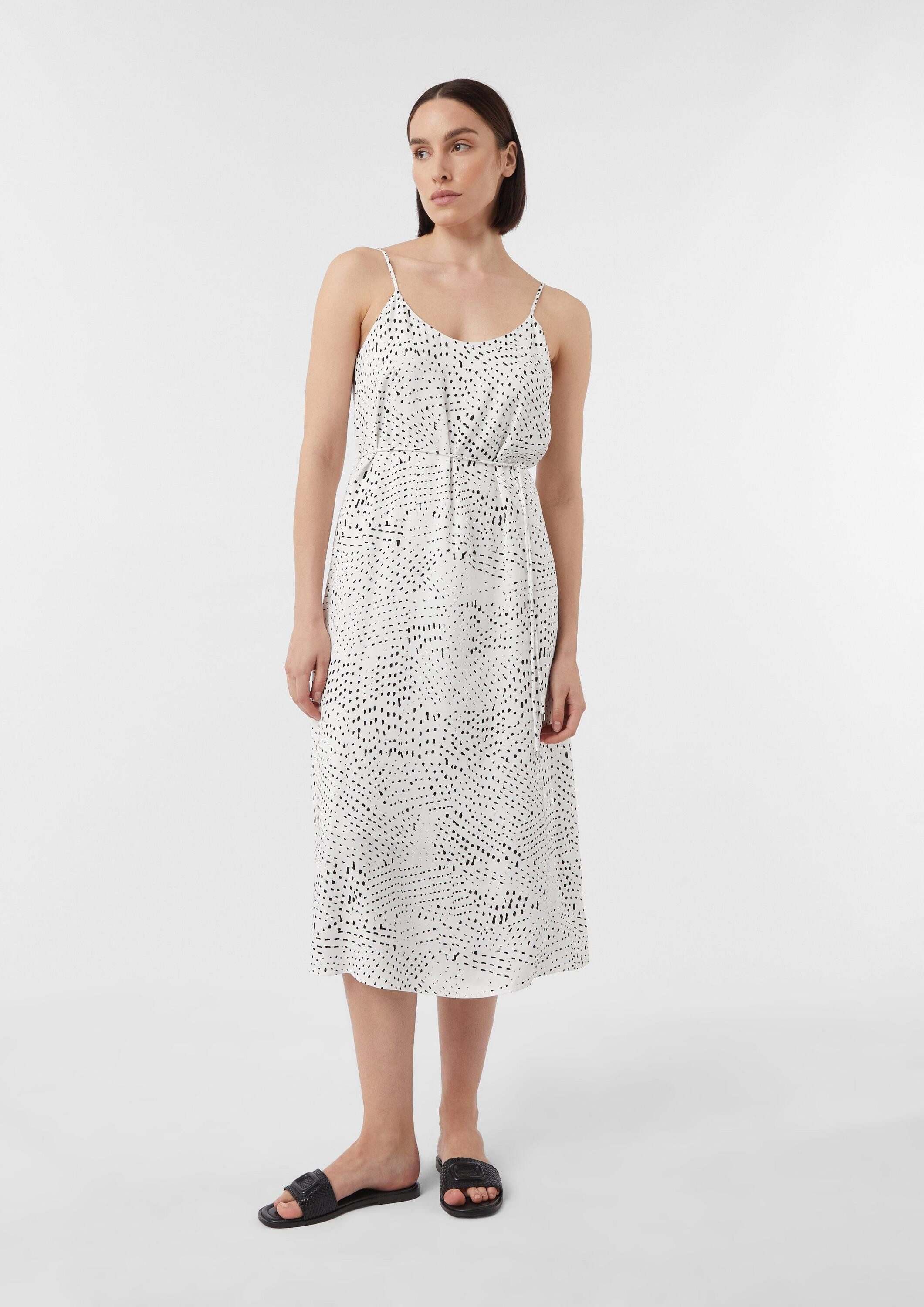 comma Midikleid Kleid Midikleid mit längenverstellbaren Spaghettiträgern