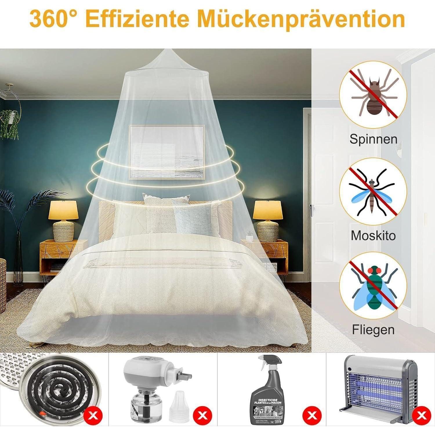 LuxusKollektion Moskitonetz Moskitonetz Bett Doppelbett Einzelbett Großes Reise Betthimmel (1 St) – Bild 4 von 5