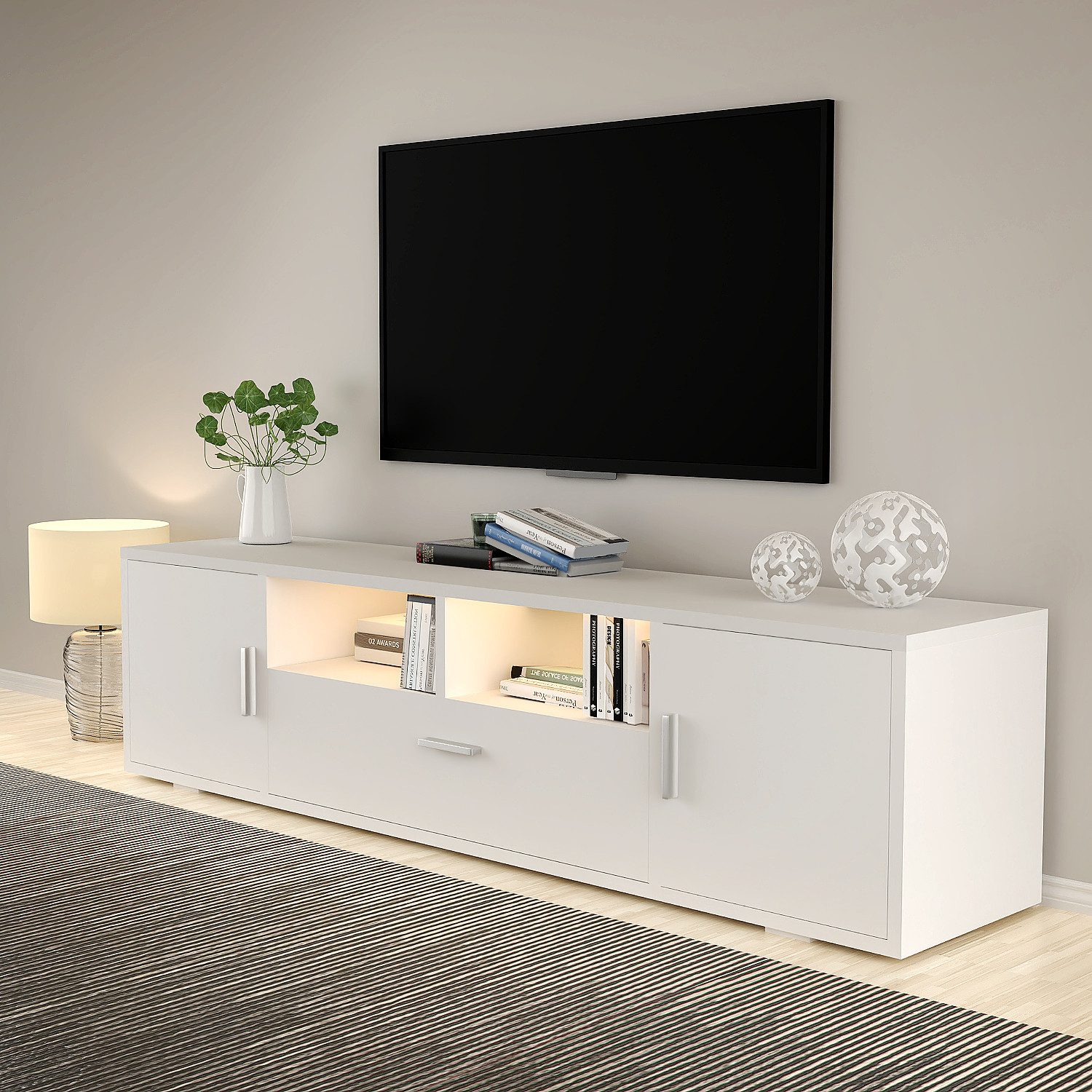 LETGOSPT TV-Schrank LED Fernsehschrank 160 cm, günstig online kaufen