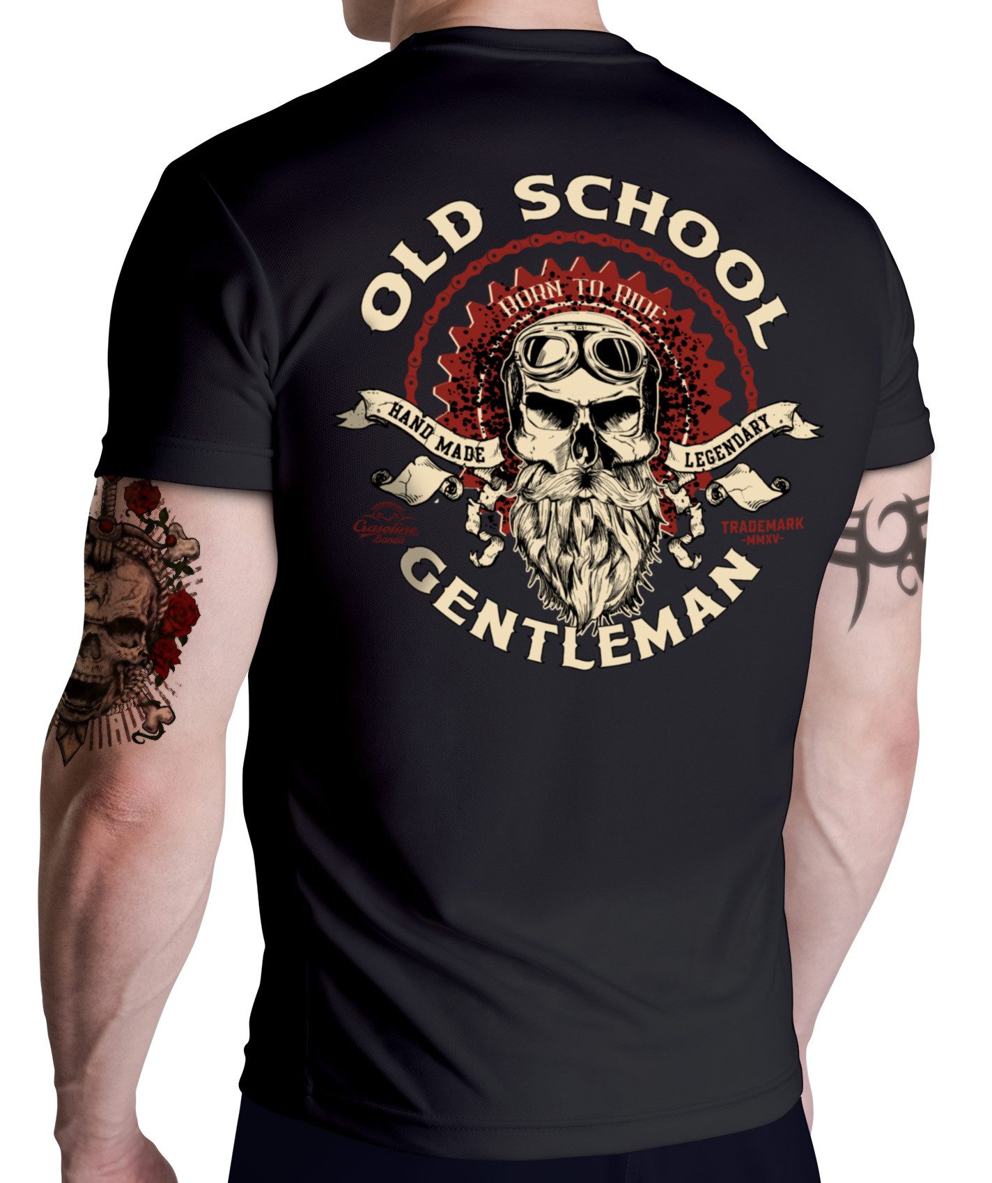 GASOLINE BANDIT® T-Shirt für Biker Racer Motorrad Fans: Old School Gentleman