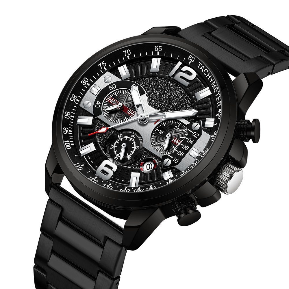 Forrlite Quarzuhr Herrenuhr Multifunktionsuhr Armbanduhr Chronograph, (Quar günstig online kaufen