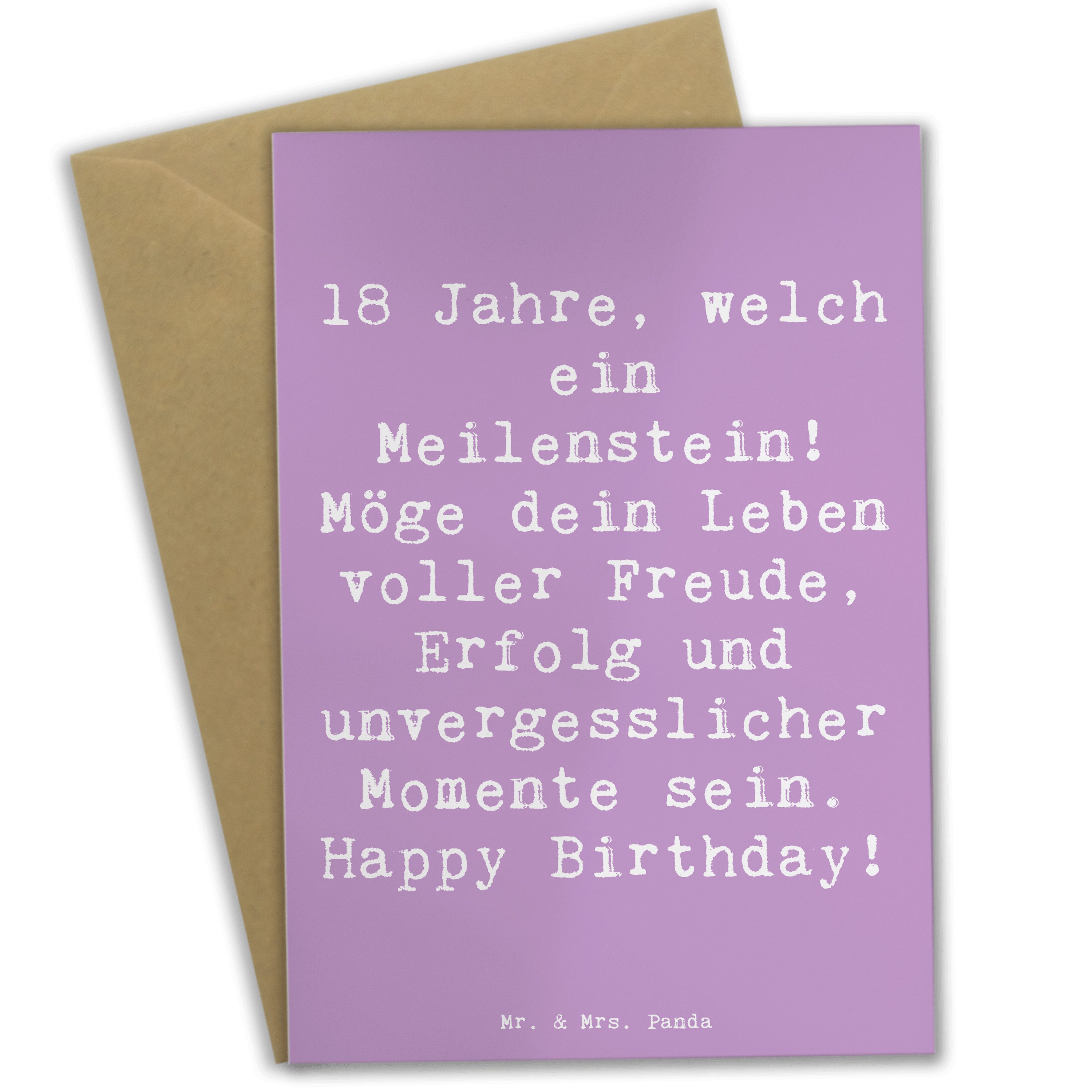 Grußkarte Spruch 18. Geburtstag Meilenstein - Lavendeltraum - Geschenk, strahle