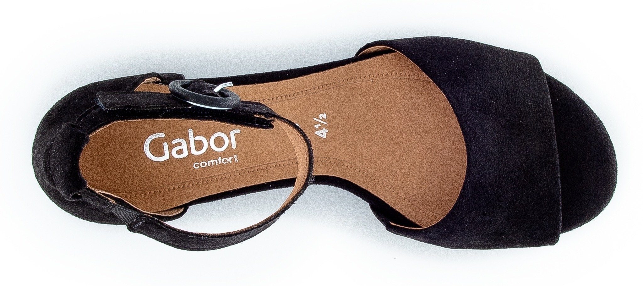 Klettverschluss der Schnalle Sandalette mit Schwarz Gabor unter