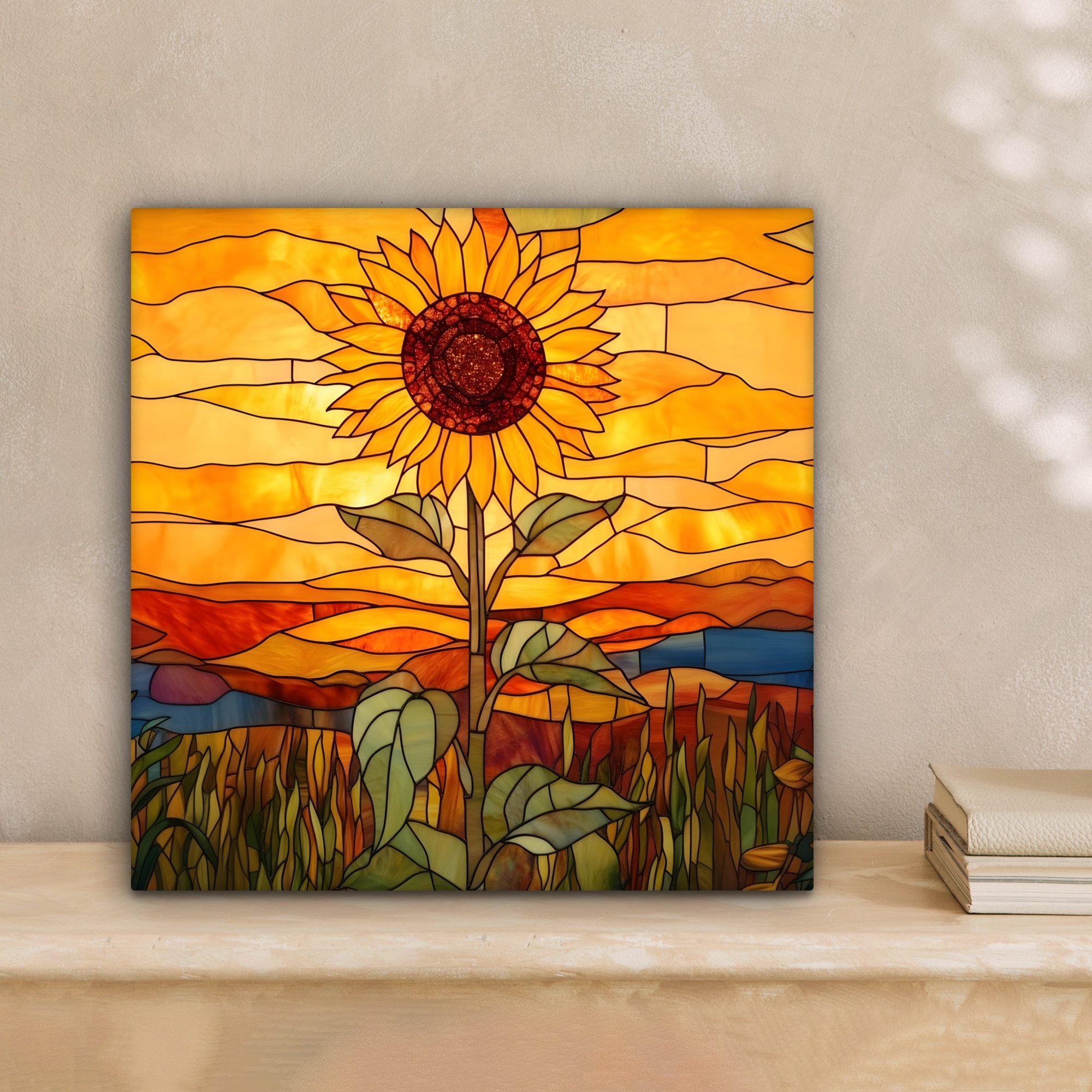 OneMillionCanvasses® Leinwandbild Sonnenblume - Mosaik - günstig online kaufen