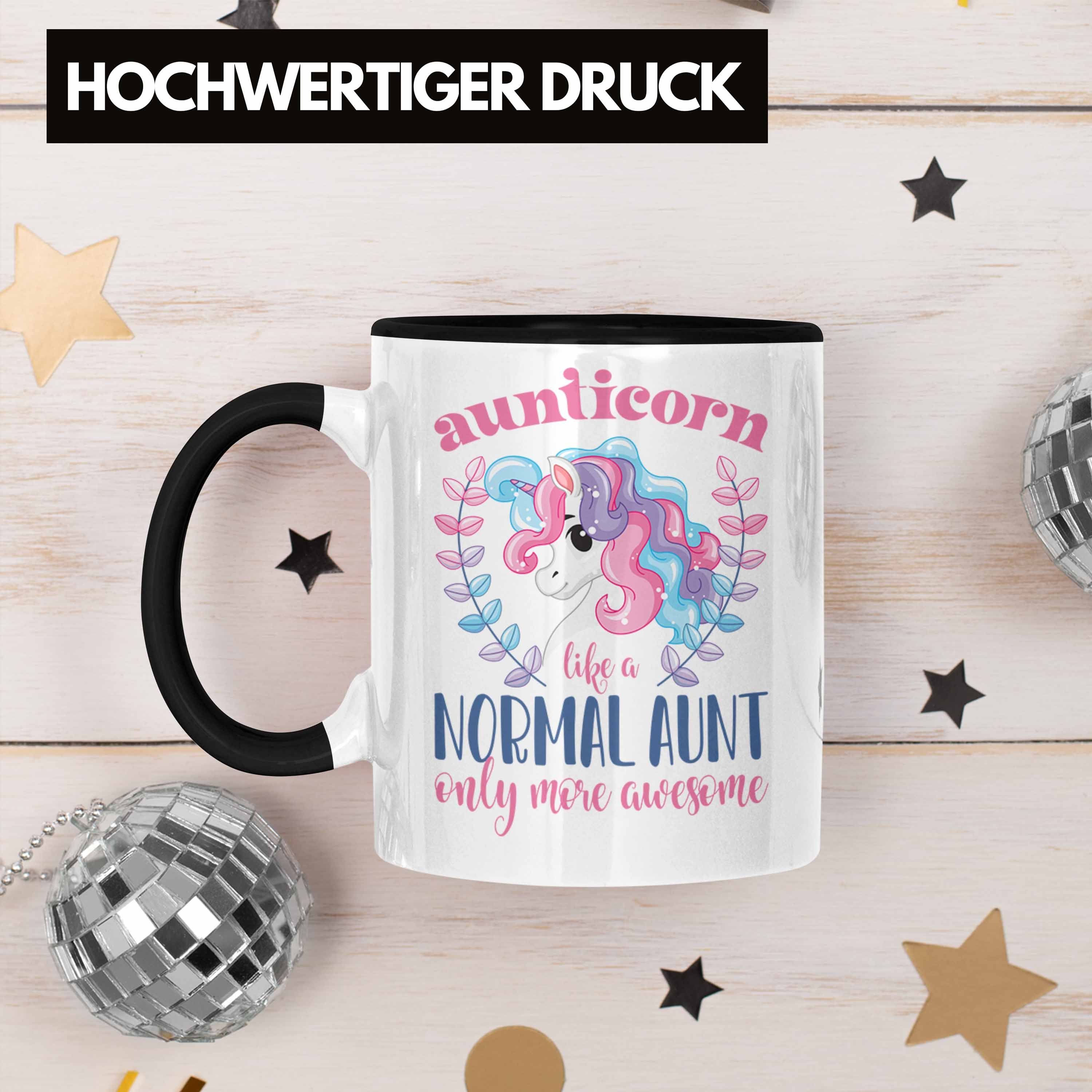 Schwarz Tante Geschenkidee Beste Geburtstag für Aunitcorn - Trendation Kaffeetasse Tante Tasse Geschenk Trendation Lustig Tasse