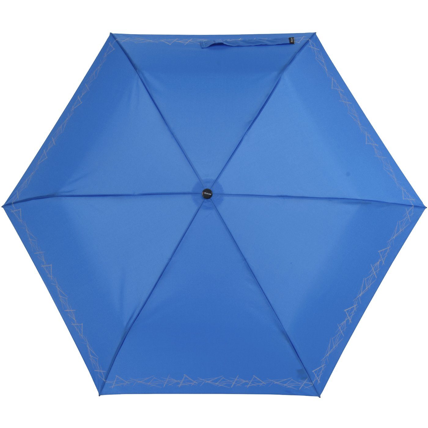 auf Sicherheit Kinderschirm blue dem blau Knirps® Schulweg, 4Kids reflective Taschenregenschirm mit uni, leicht, Reflexborte,
