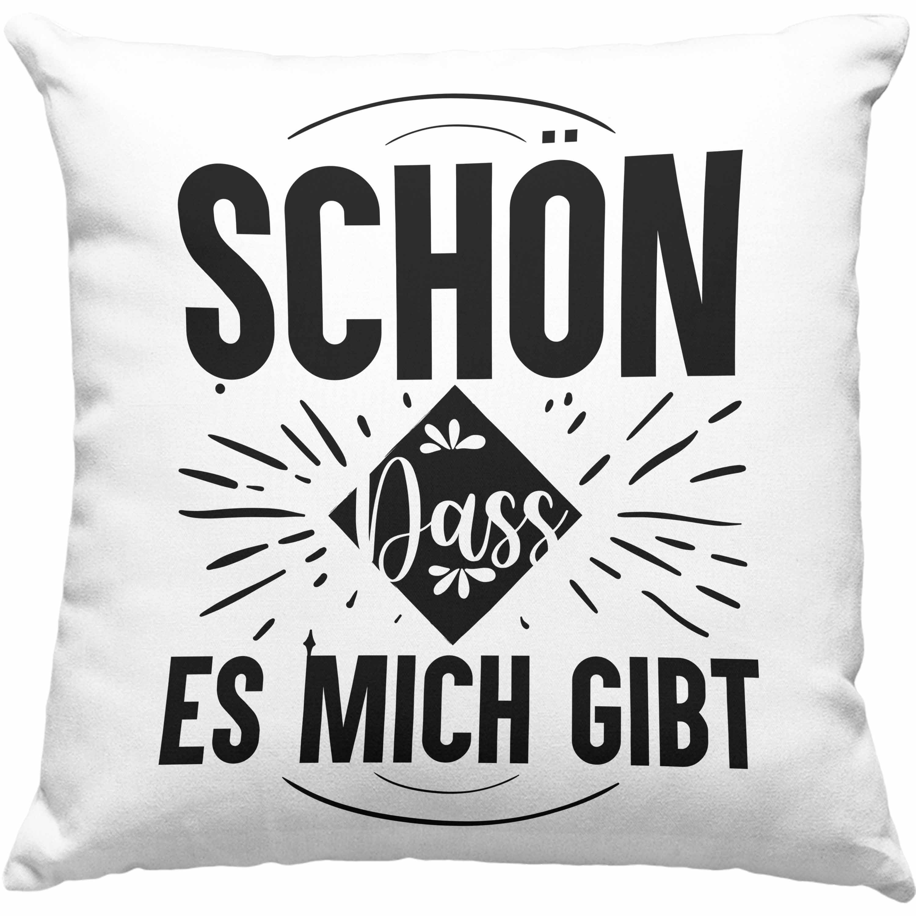 Trendation Dekokissen Trendation - Schön Dass es Mich Gibt Kissen Geschenk Selbstbewusst Ego Narzisst Narzissmus Lustige Sprüche Dekokissen mit Füllung 40x40 Grün