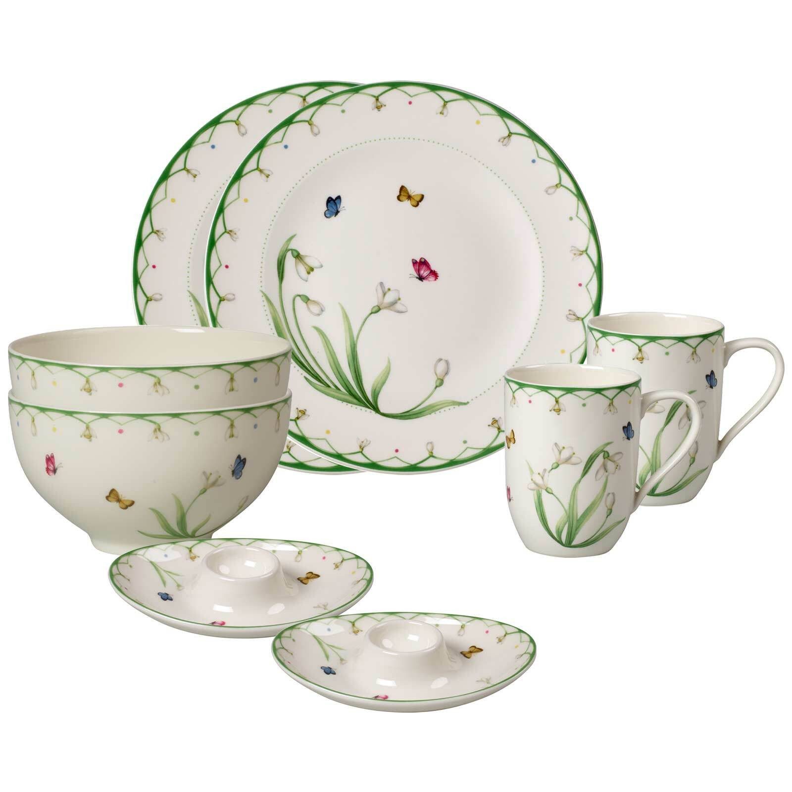 Villeroy & Boch Комбинированное обслуживание Colourful Spring Breakfast for Two 8-teilig (8-tlg), Porzellan