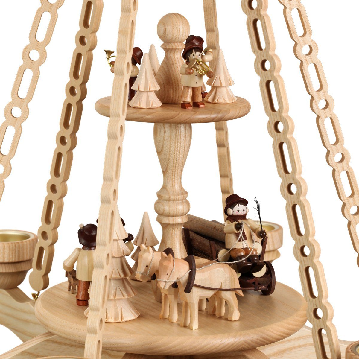 Volkskunstwerkstatt Unger Weihnachtspyramide Deckenpyramide 85cm, Zur Jagd