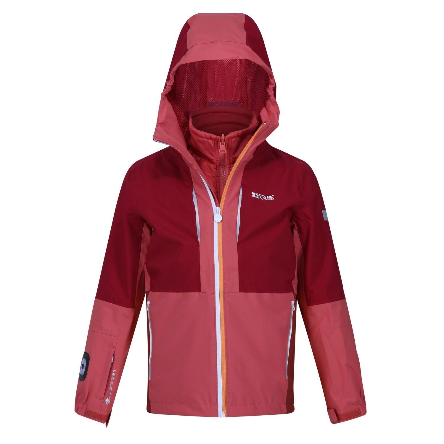 Regatta Funktionsjacke Hydrate VIII 3 in 1 Jacke für Kinder Wasserdicht mit Kapuze Rot