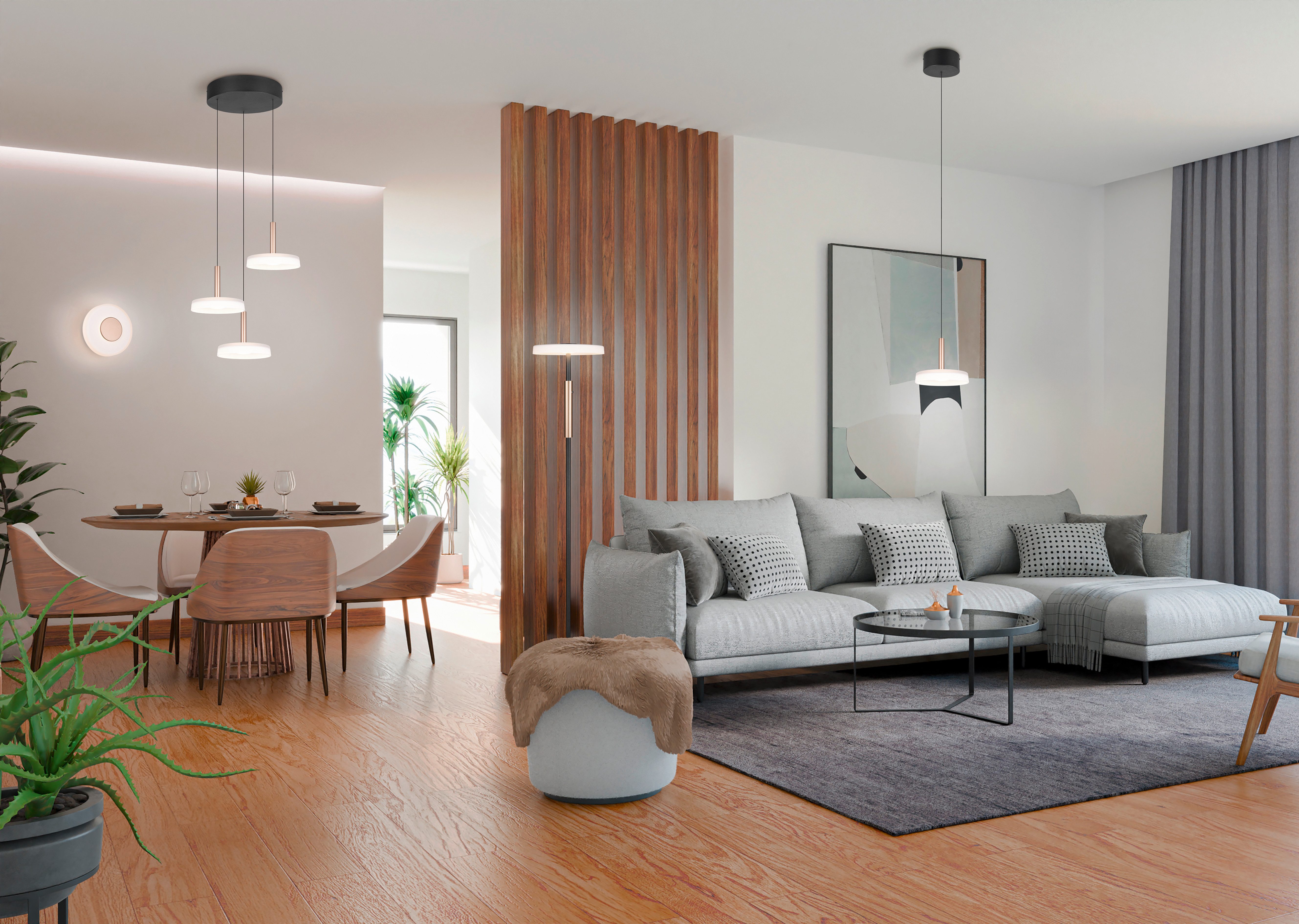 TRIO Leuchten LED Wandleuchte CELESTE, LED Wandlampe aus Metall und Glas Ø 22cm, 10W 1100 Lumen, Dimmfunktion, LED fest integriert, Warmweiß, 3-Stufen dimmbar über Wandschalter, elegante moderne Wandlampe Flur