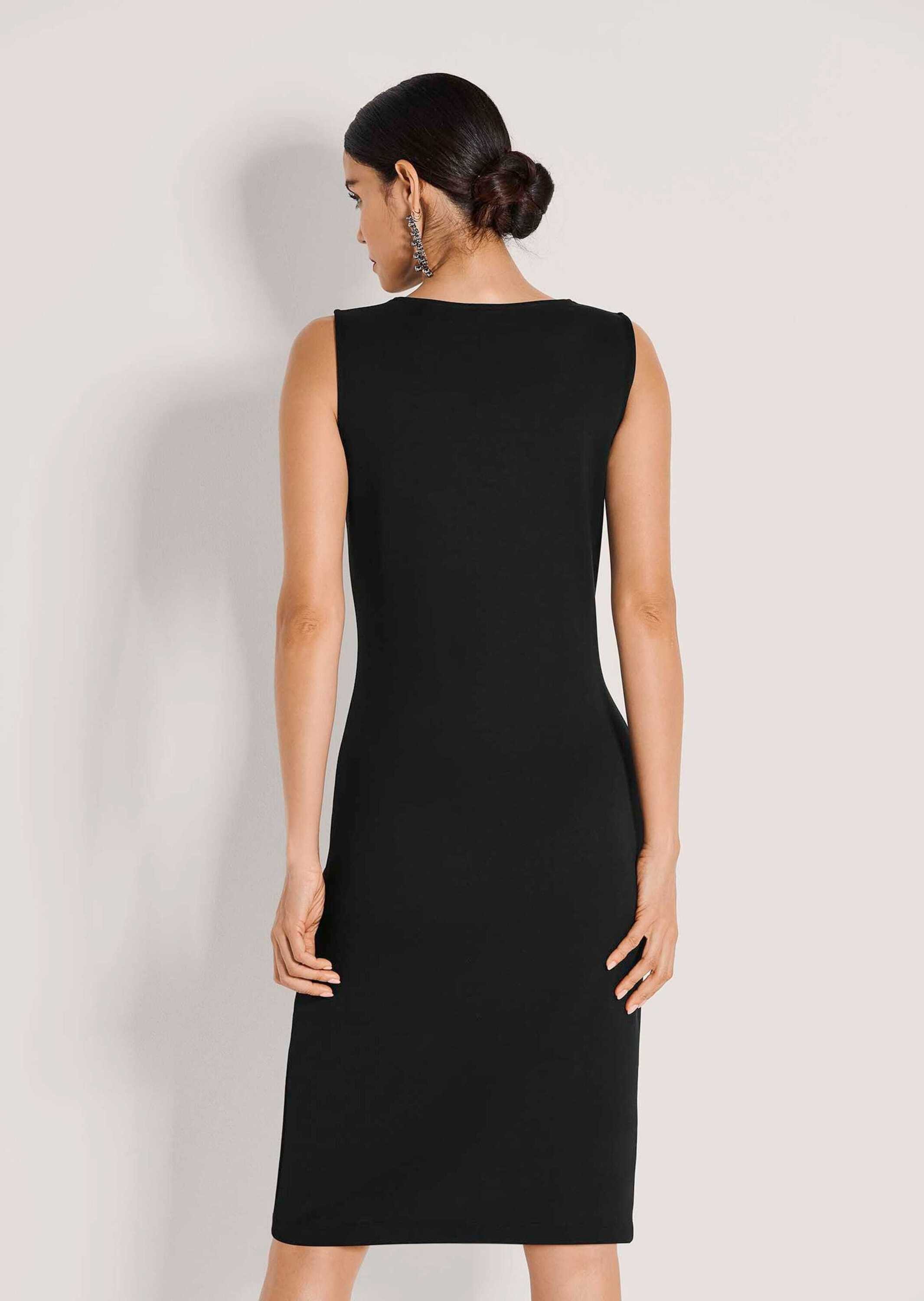 MADELEINE Midikleid Elegantes Jersey-Kleid mit Wasserfallausschnitt Ärmellos und figurbetont, knieumspielende Länge
