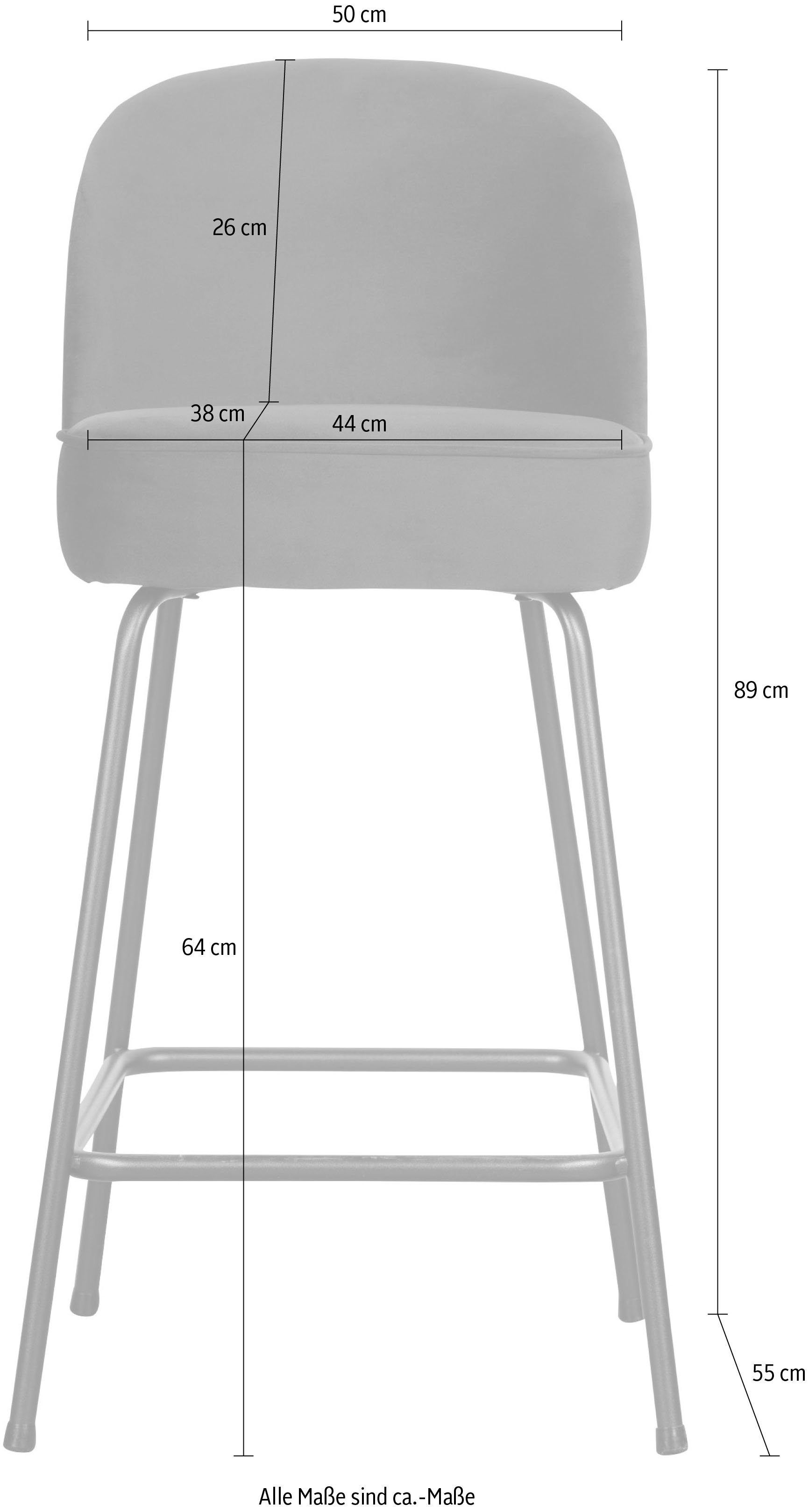 WOOOD Esszimmerstuhl Vogue Bezug mit Fußstütze und Metallgestell, H 89 x B 50 x T 55 cm (1 St), Matter Velvet-Bezug, Tragkraft 100 kg, Sehr hohe Verschleißfestigkeit