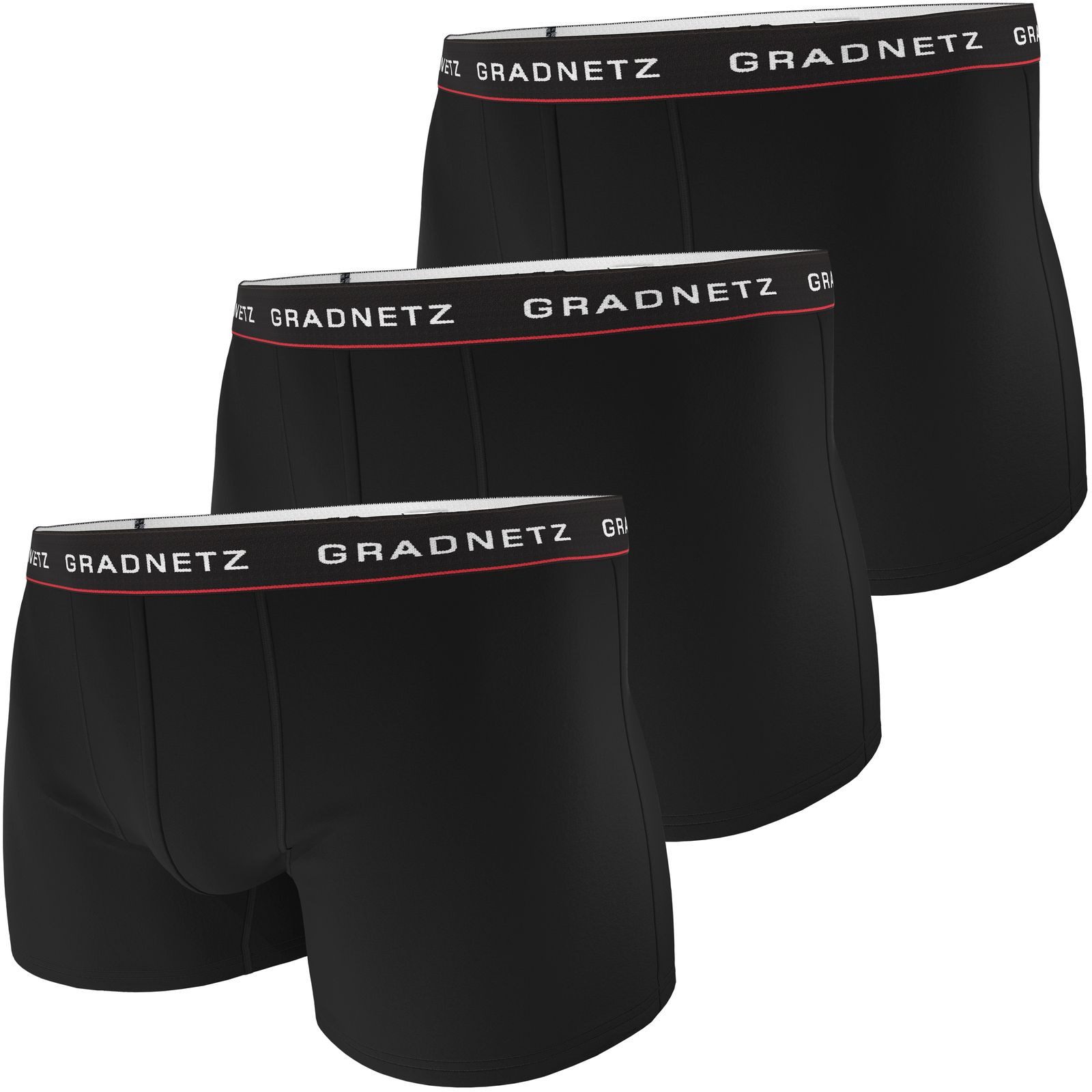 Gradnetz Retro Boxer Retropant "red" (Spar-Set, 3-St) 3x schwarz mit eingew günstig online kaufen