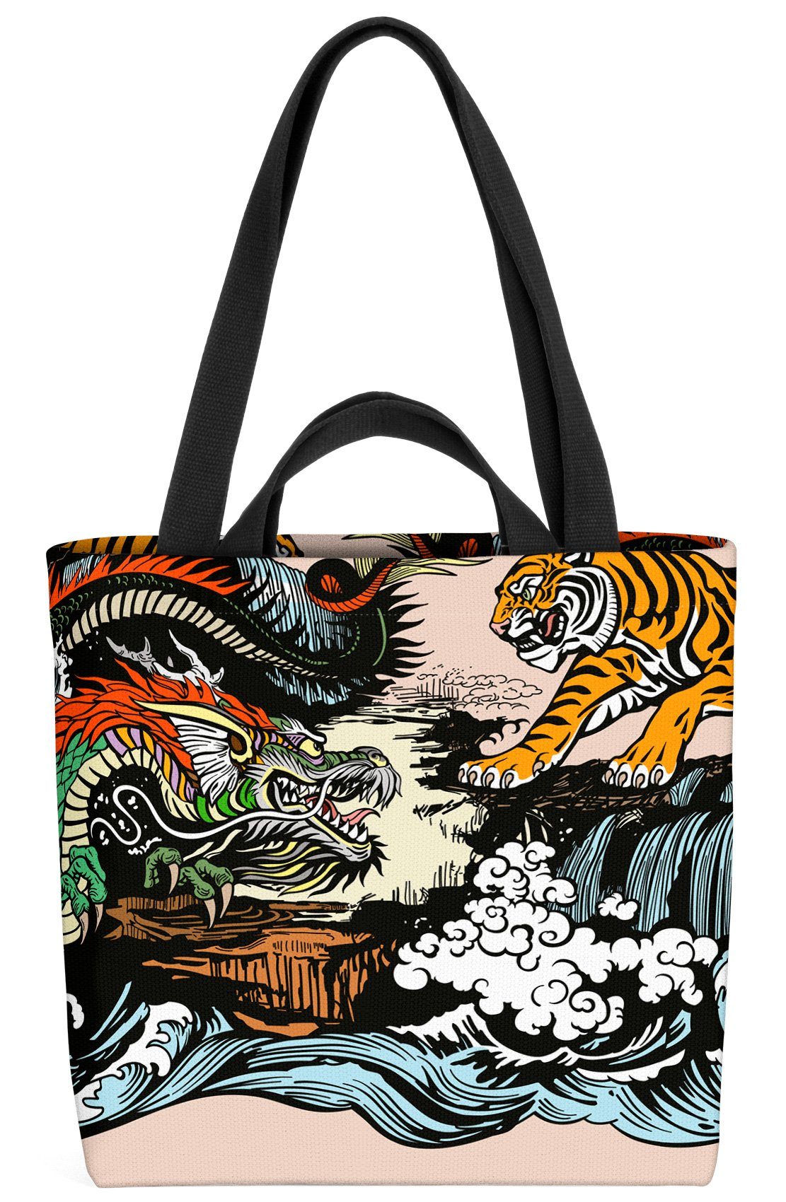 Monster Asien Drache Restaurant shui (1-tlg), VOID China Feng Tiger Henkeltasche Tradi Tier Long