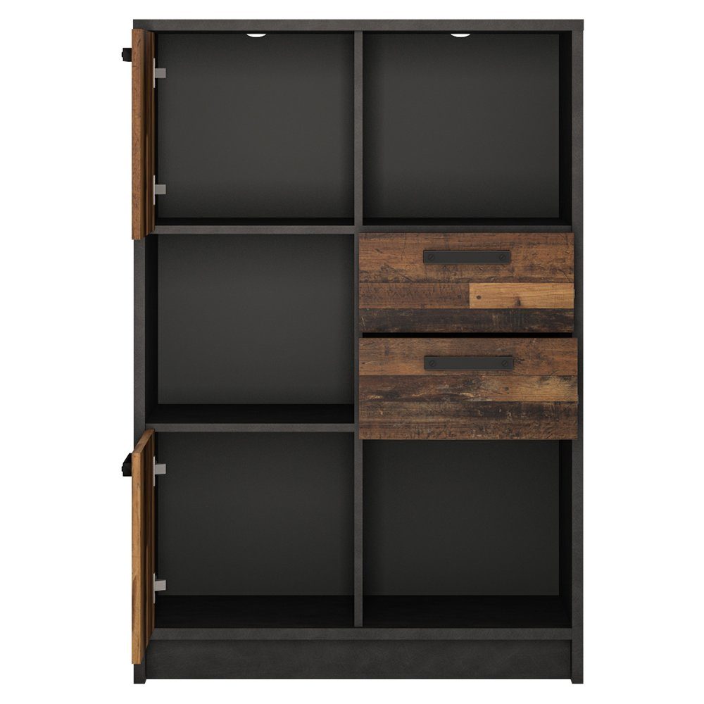 Lomadox Highboard NELSON-129, Jugendzimmer Regal in grau mit Holz Nb., B/H/ günstig online kaufen