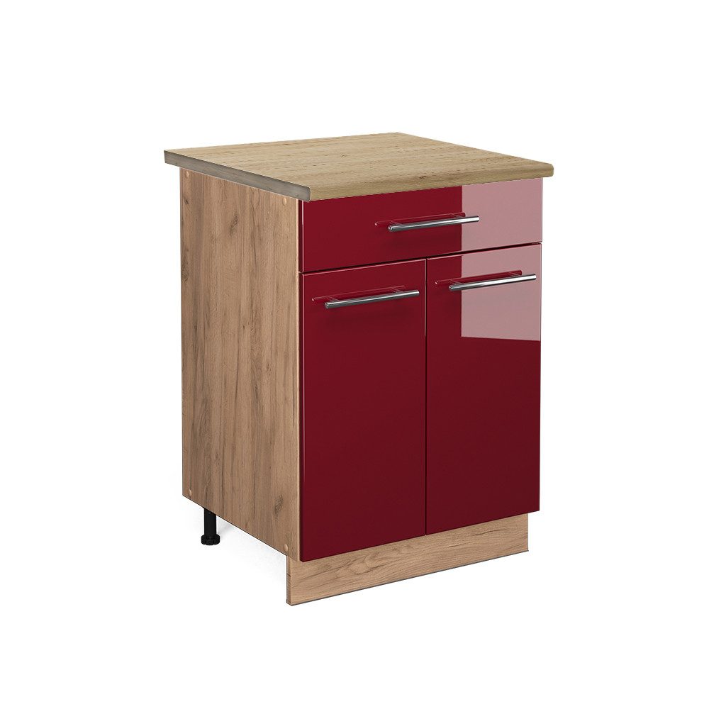 Vicco Unterschrank Fame-Line, Bordeaux Hochglanz/Goldkraft Eiche, günstig online kaufen
