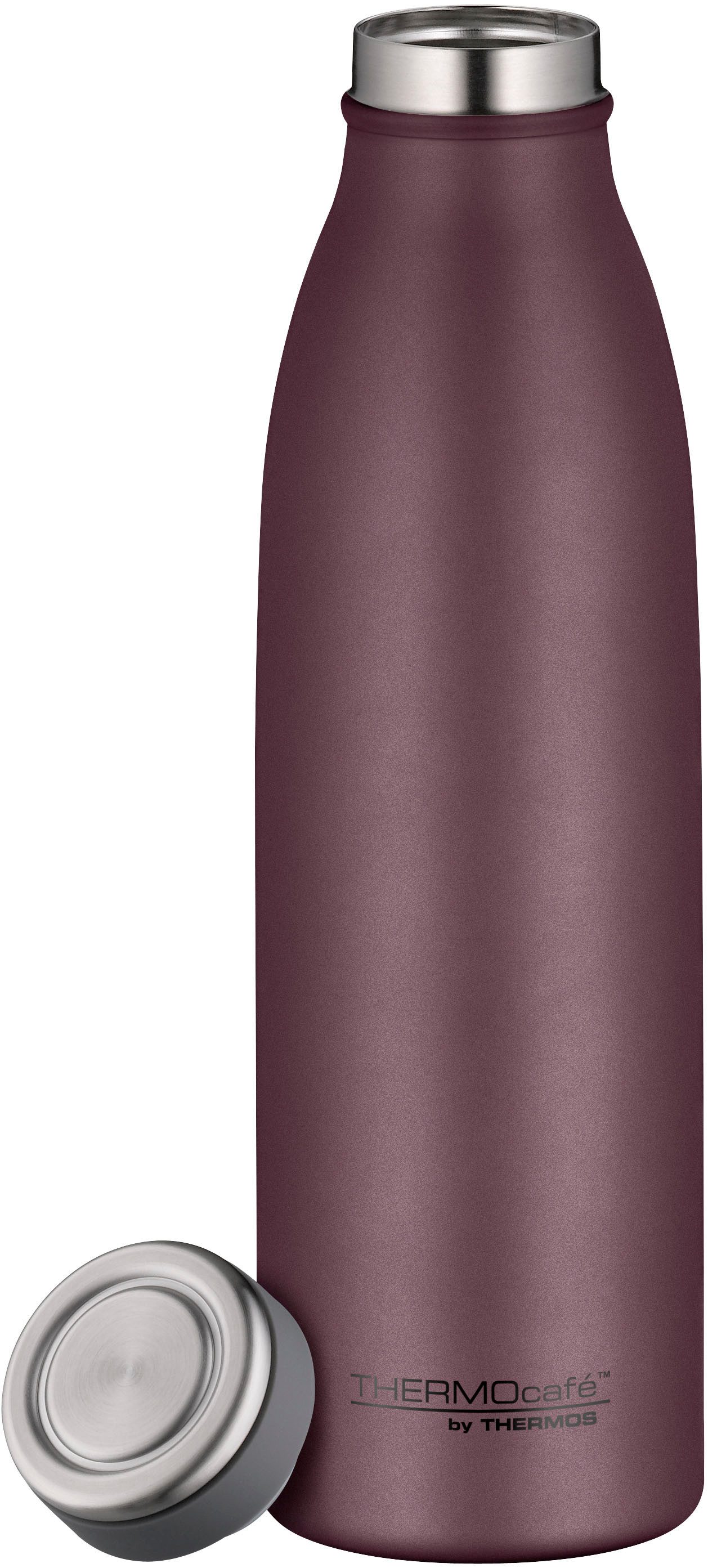 THERMOcafé Isolierflasche TC BOTTLE, aus doppelwandigem Edelstahl, spülmaschinenfest, gummierter Drehverschluss, absolut dicht bei Kohlensäure