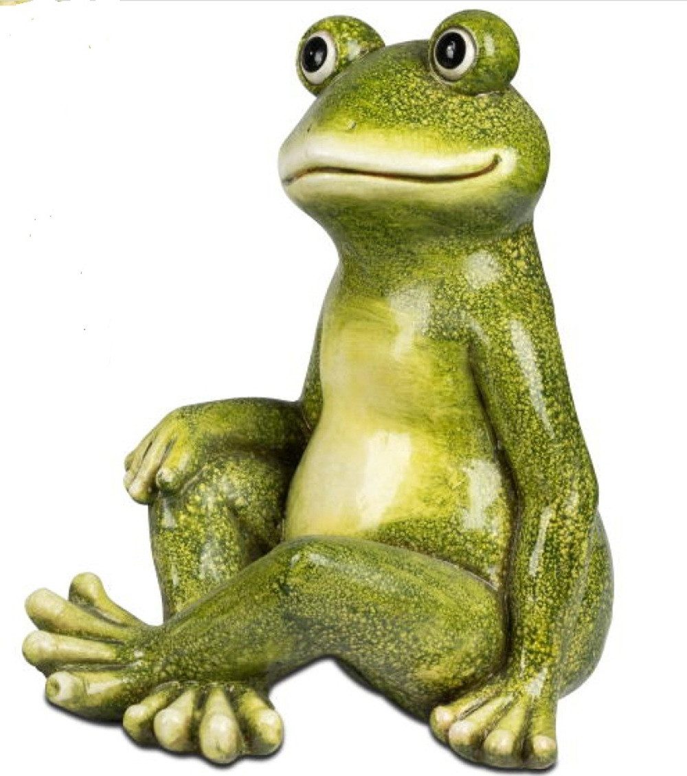 formano Dekofigur Frosch Figur sitzend– 35–40 cm – aus Magnesia, handbemalt (1 St)