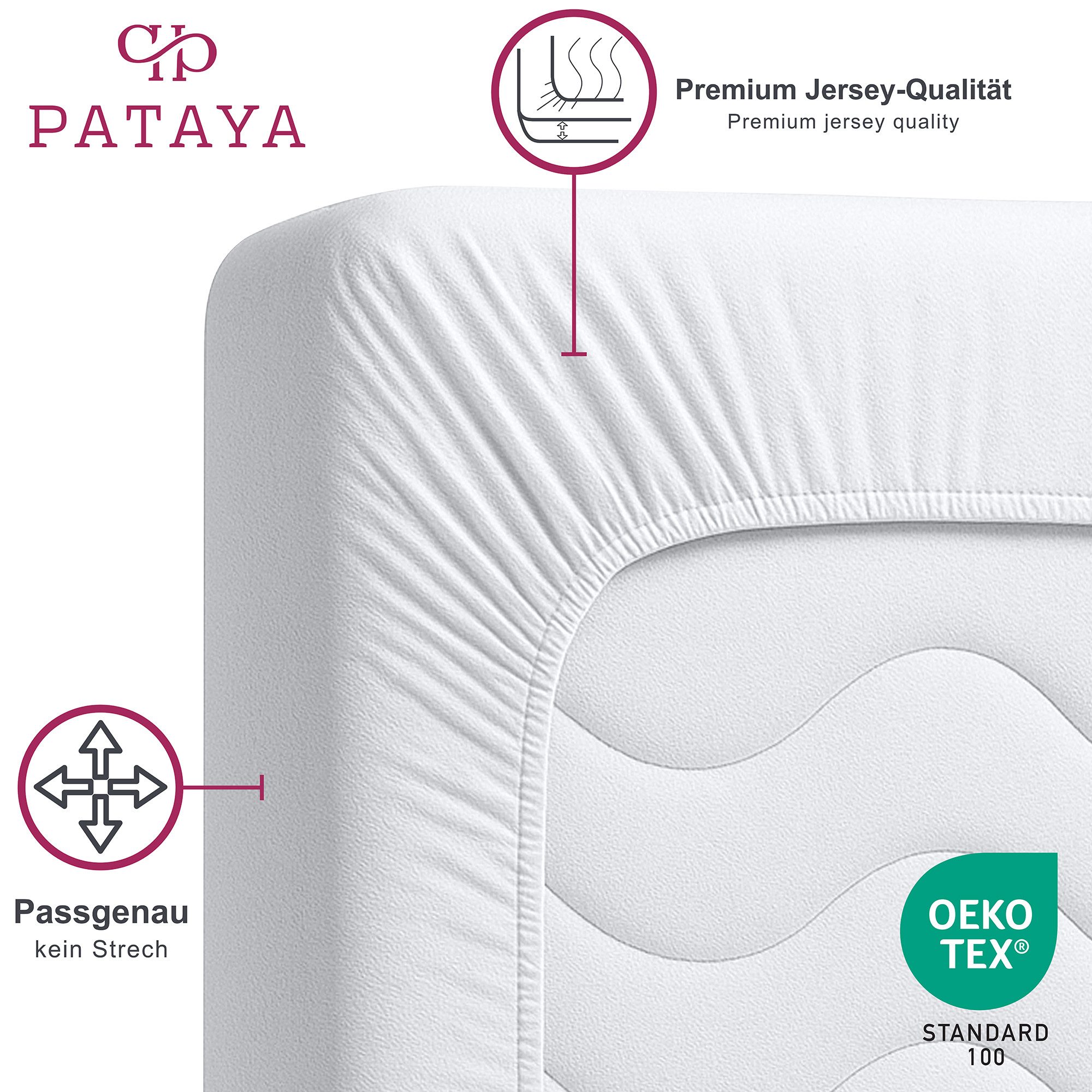 Matratzenschoner 90x200, 140x200, 160x200, 180x200 Matratzenauflage, Fitted Pataya, wasserundurchlässig, atmungsaktiv, pflegeleicht