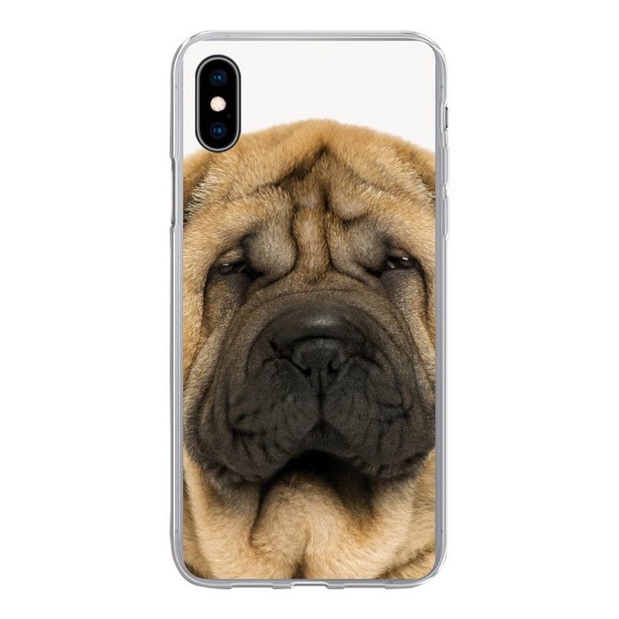 MuchoWow Handyhülle Hund - Jungen - Sharpei - Haustiere - Mädchen - Kinder Handyhülle Apple iPhone Xs Max Smartphone-Bumper Print Handy