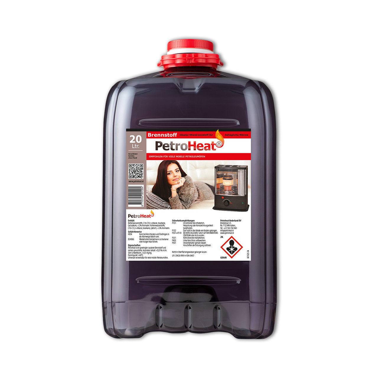 PetroHeat Petroleum 20 Liter Brennstoff geruchsarm für Petroleumofen, für mobile Petroleum-Heizung, Petroleumöfen