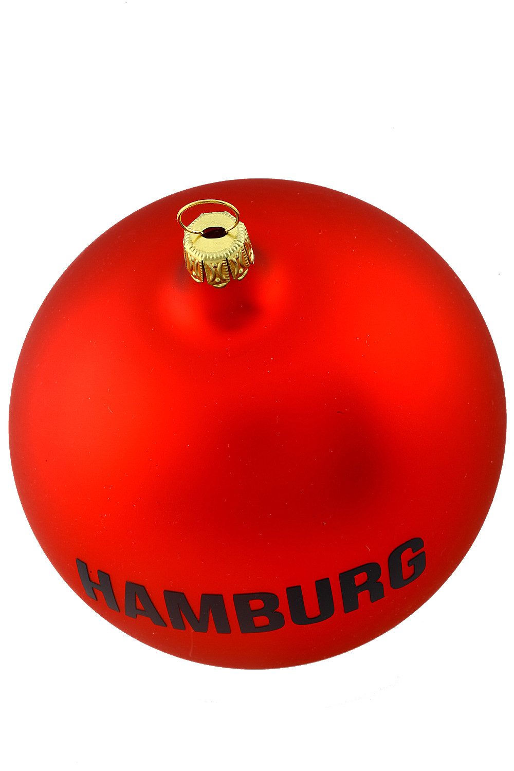 Hamburger Weihnachtskontor Weihnachtsbaumkugel Rote Kugel - Hamburg, Dekohänger - mundgeblasen - handdekoriert