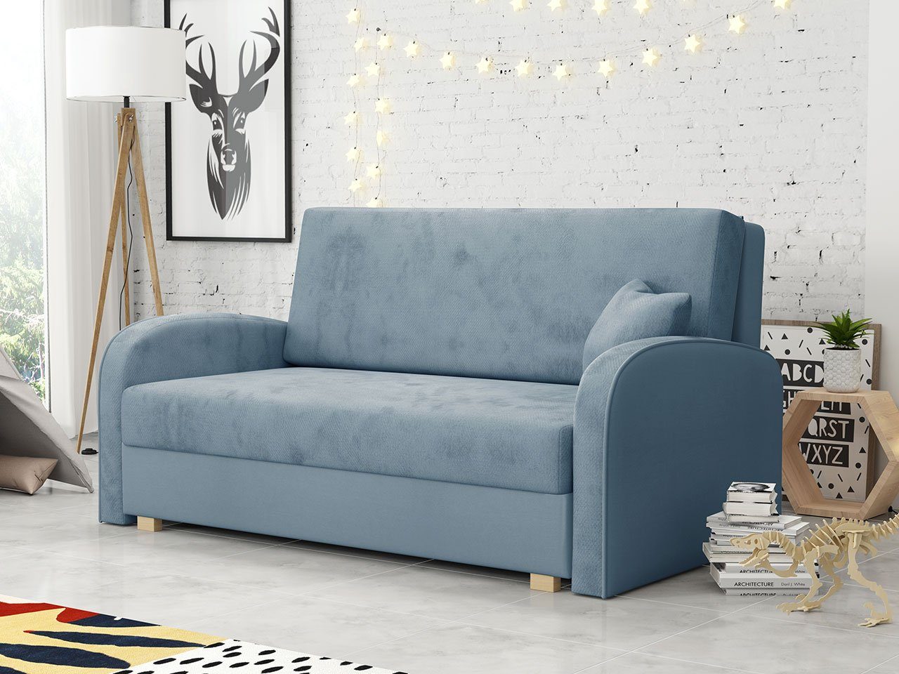 MIRJAN24 Schlafsofa Viva Soft III, mit Bettkasten und Schlaffunktion, 3 Sitzer Polstersofa inkl. Kissen, Sofagarnitur