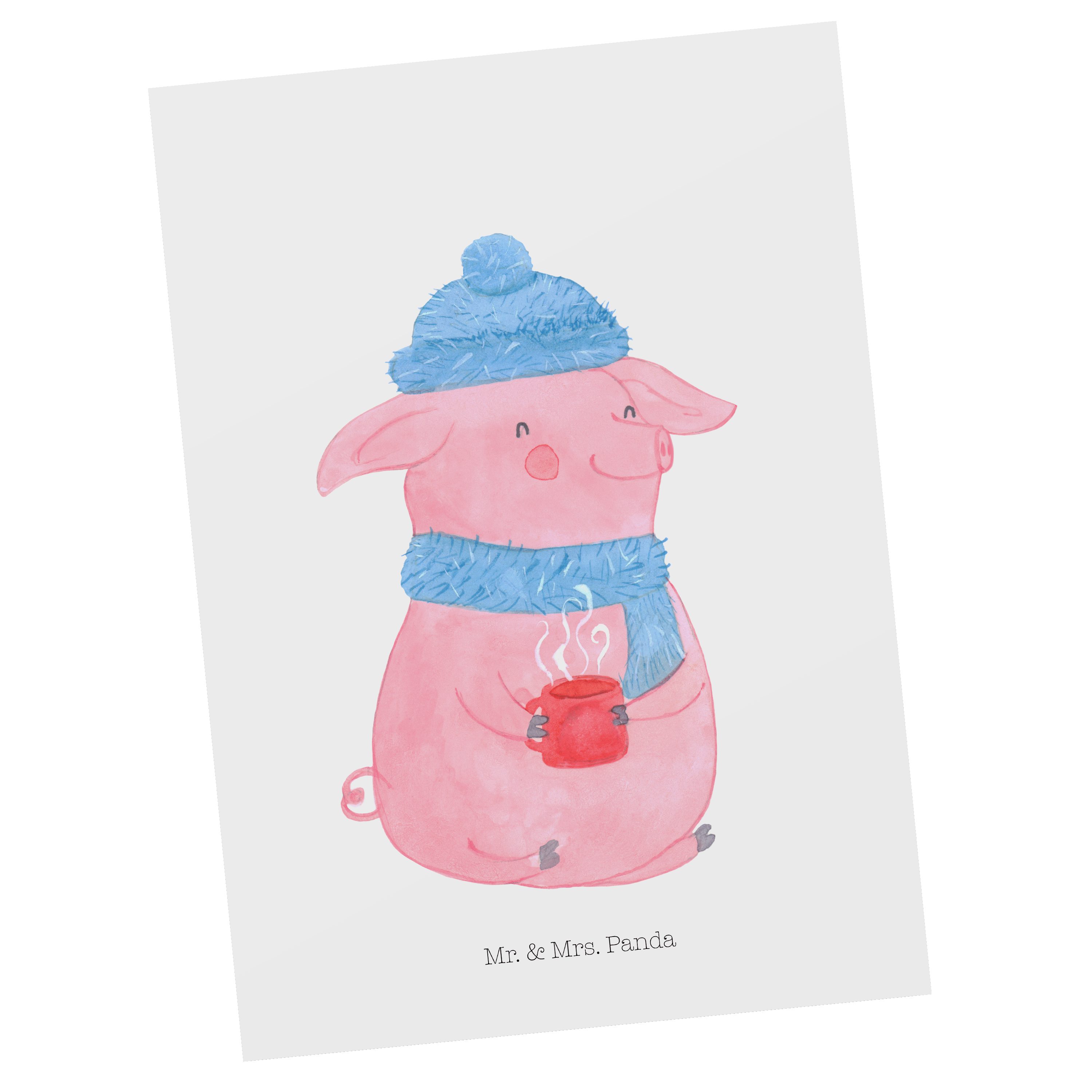 Mr. & Mrs. Panda Postkarte - Wi - Geschenk, Geschenkkarte, Weiß Glühschwein Glühwein, Lallelndes