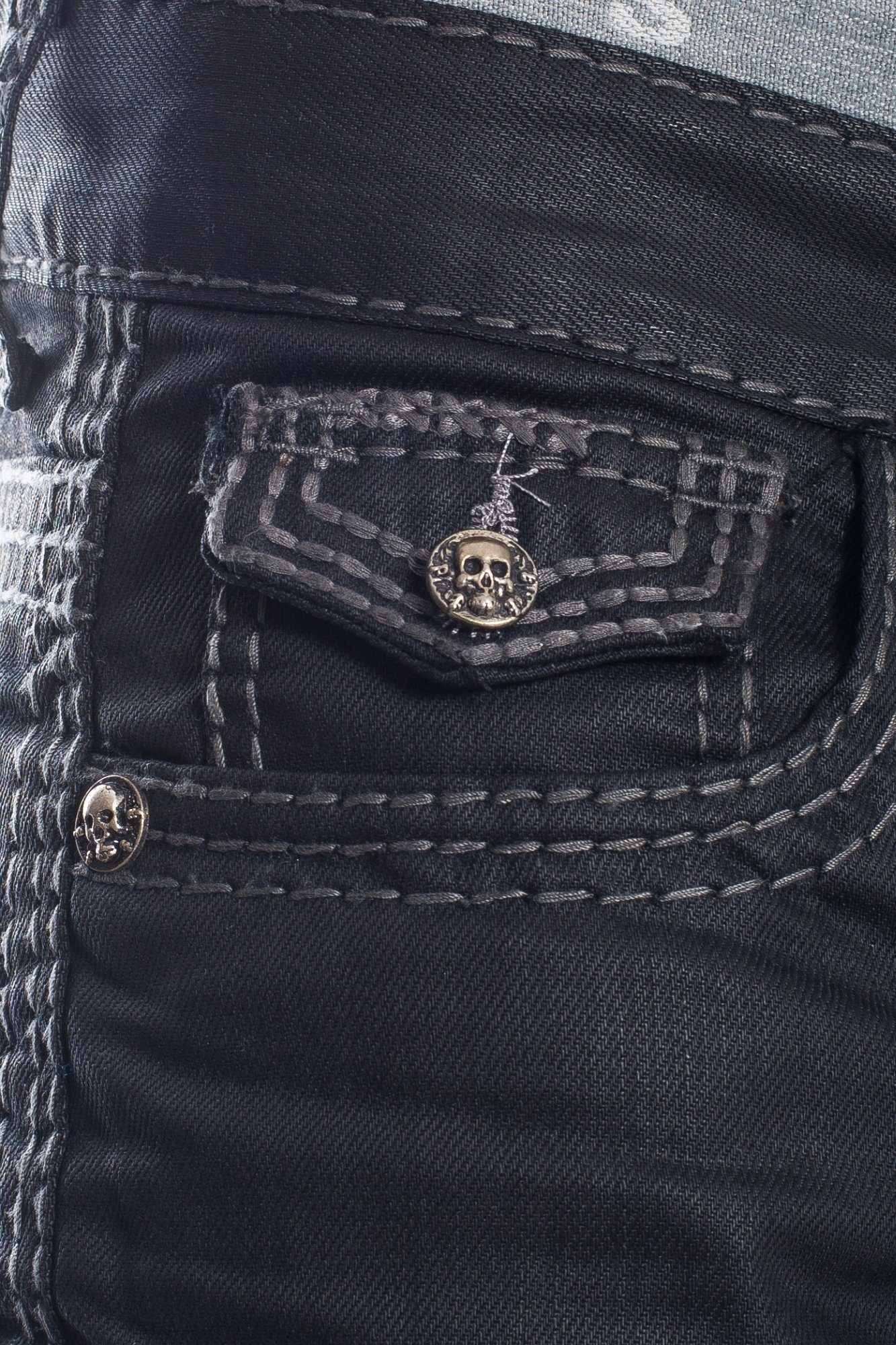 Baxx Dicke gewachster Waschung stylischen Cipo mit Applikationen Herren Regular-fit-Jeans und & Nähte Jeans Hose