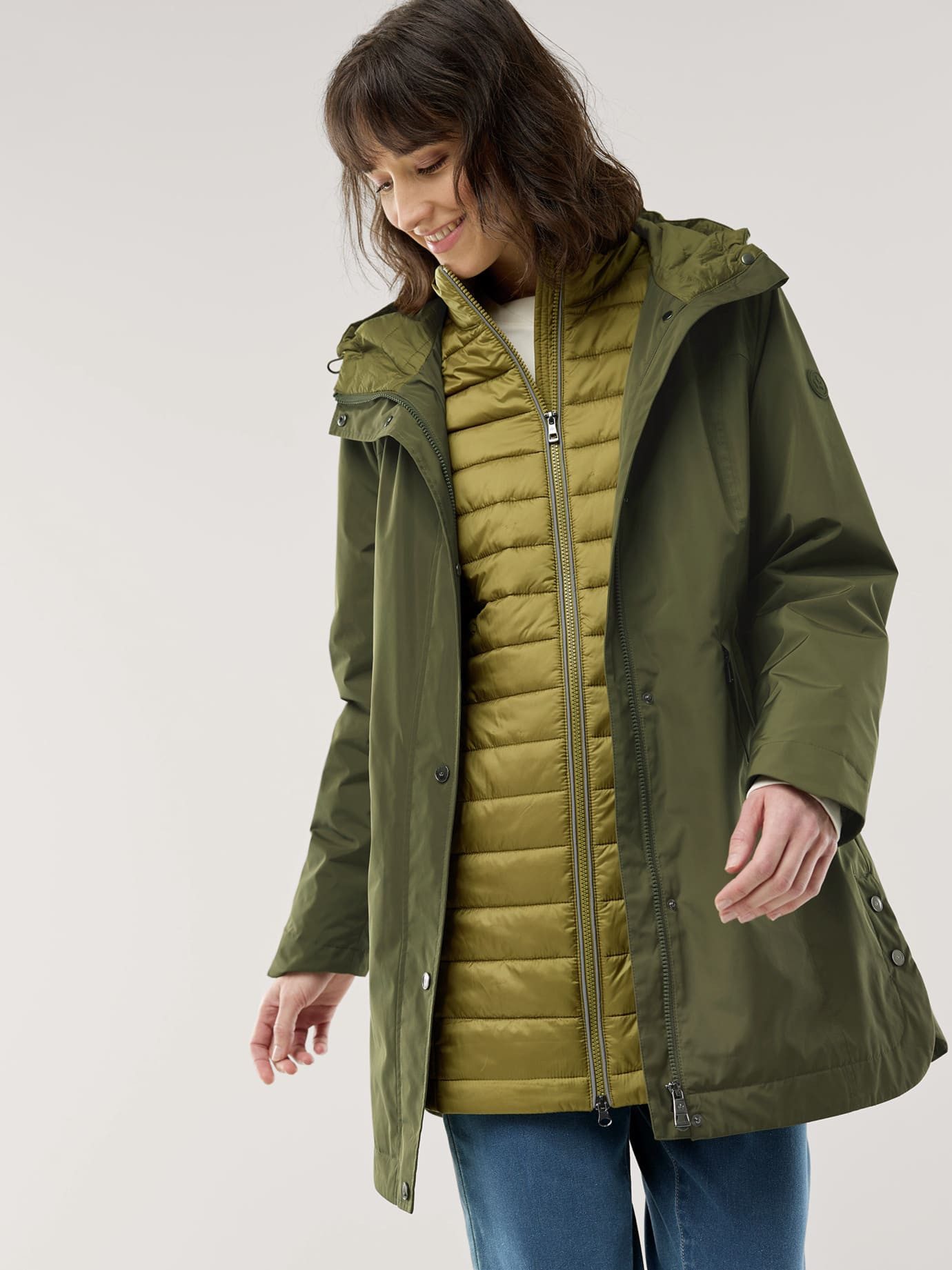 Walbusch Parka Damen Aquastop Parka 3-in-1 Stehkragen, Kurzgröße