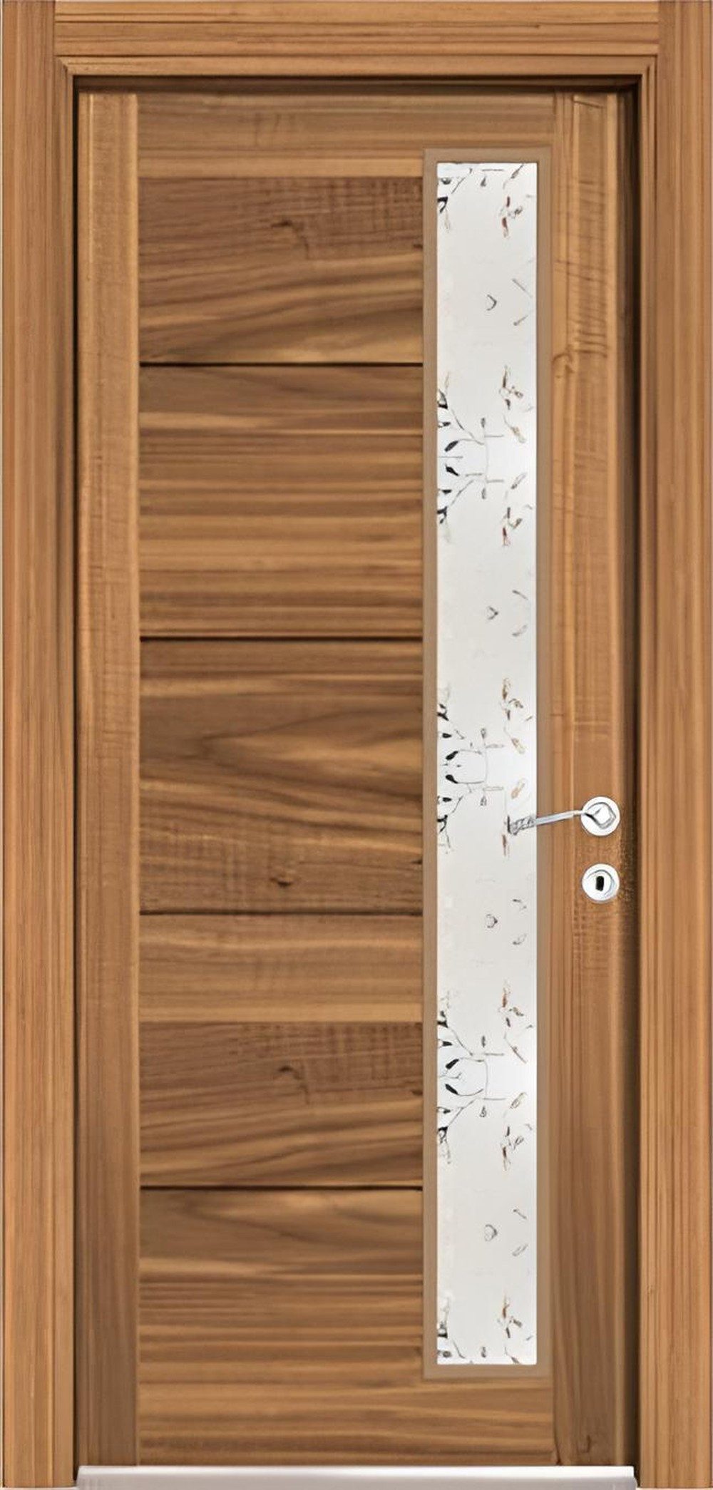 Xlmoebel Zimmertür Braune Holzinnentür mit Milchglas für verschiedene Räume (Türblatt, 1-St), Made in Europa