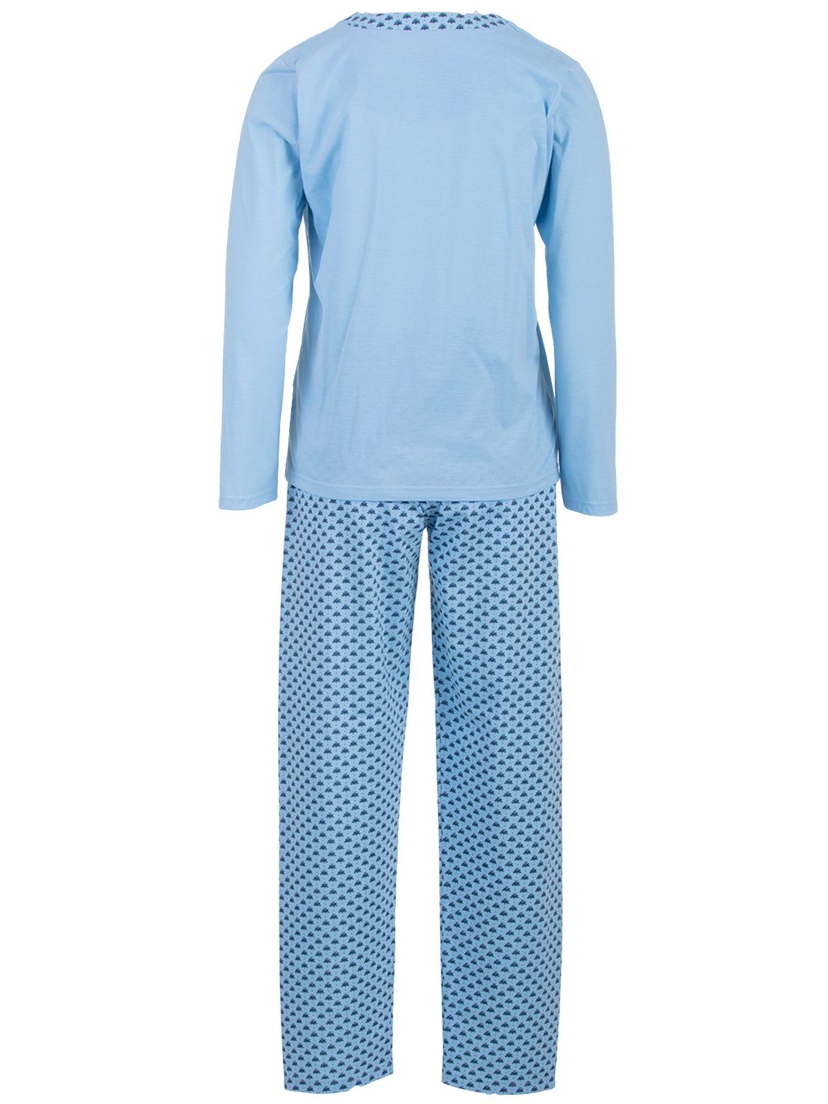 Set Blumen Pyjama blau zeitlos - Langarm Borte Schlafanzug