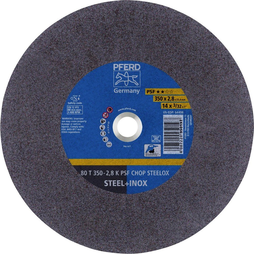 Pferd Trennscheibe PFERD TOOLS 80 T 350-2,8 K PSF CHOP STEELOX/25,4 66323575 Trennscheibe, Ø 350.00 mm
