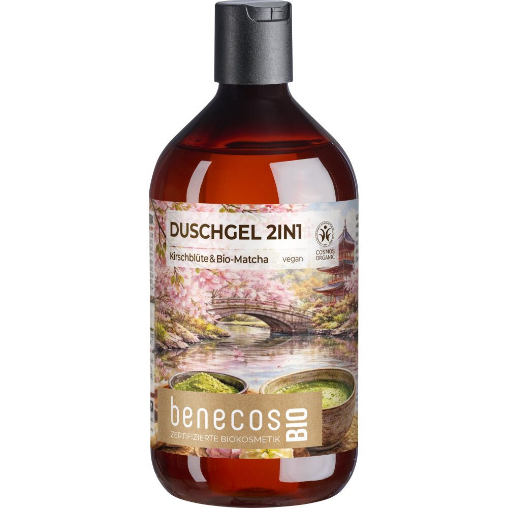 Benecos Duschgel LE Kirschblüte Matcha, 500 ml