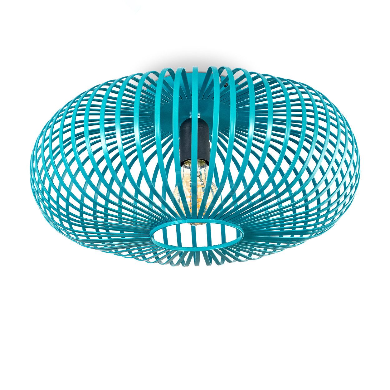 hofstein Deckenleuchte moderne Deckenlampe aus Metall in Petrol, ohne Leuchtmittel, Lichteffekt an der Decke, Ø 40,5 cm, 1 x E27, ohne Leuchtmittel