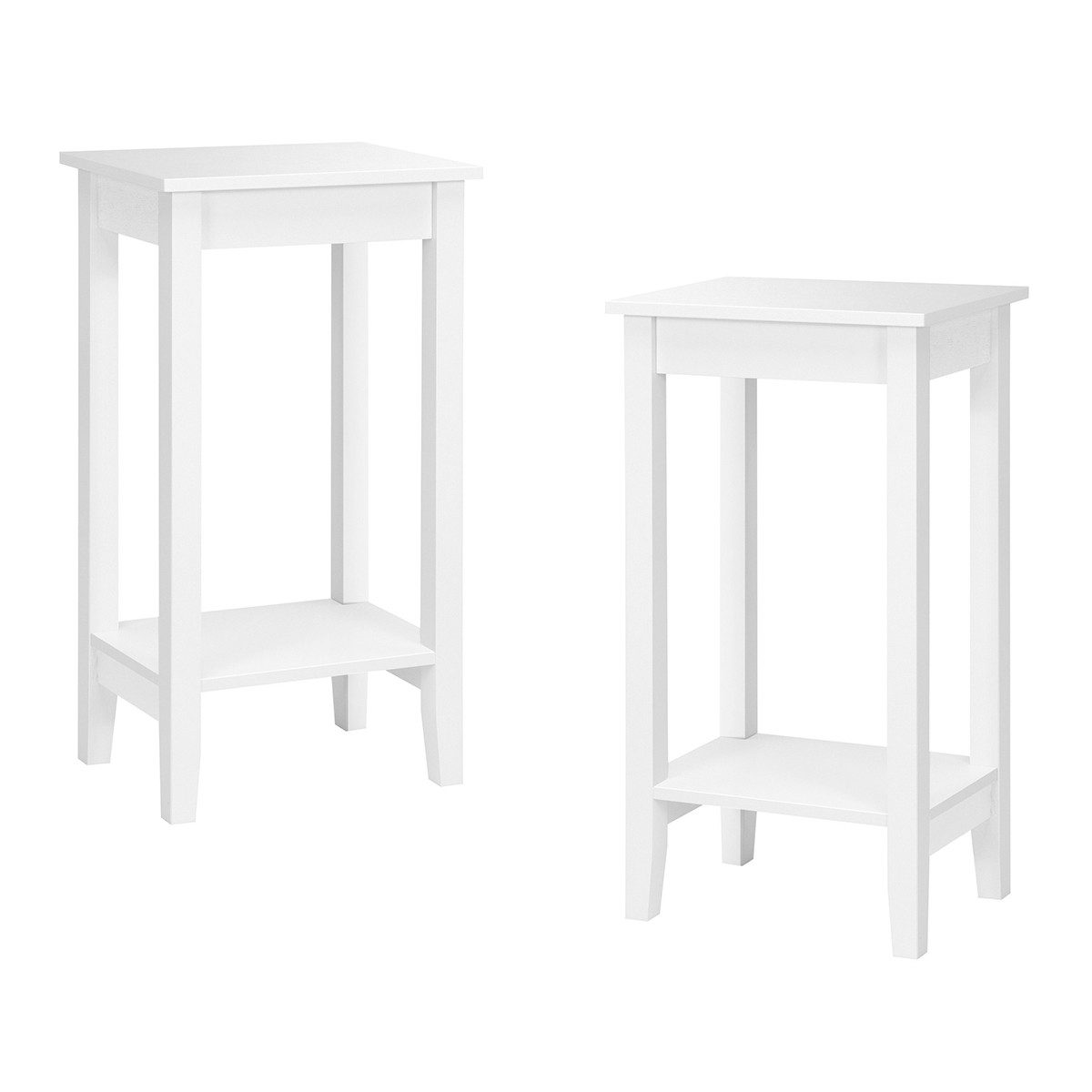 COSTWAY Beistelltisch (2-St), mit Regal, 4 Massivholzbeinen, 39,6 x 29,6 x günstig online kaufen