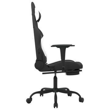 vidaXL Bürostuhl Gaming-Stuhl mit Fußstütze Schwarz und Weiß Stoff