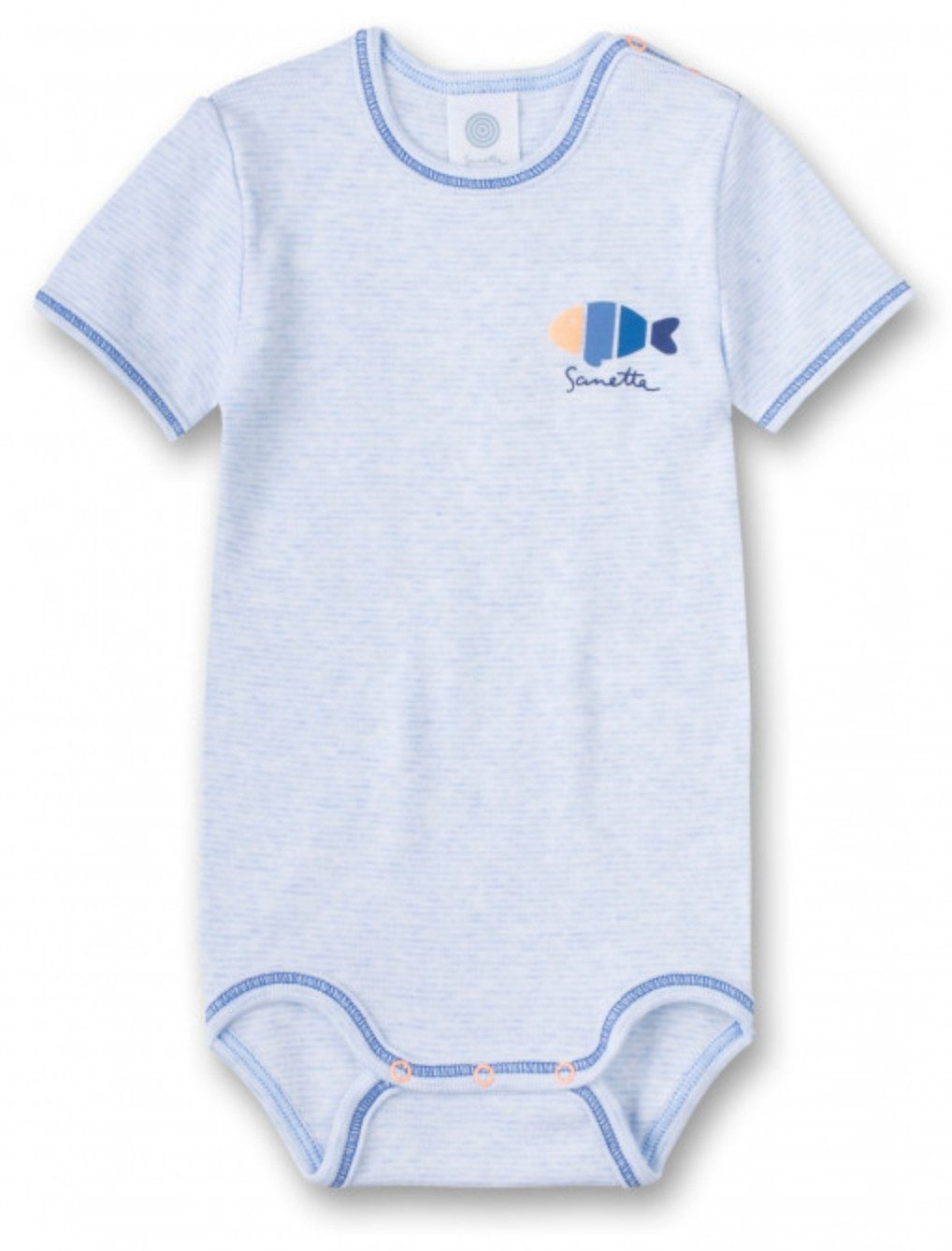 Sanetta Kurzarmbody Baby Kurzarmbody aus Baumwolle mit Fisch-Motiv, weich & hautfreundlich